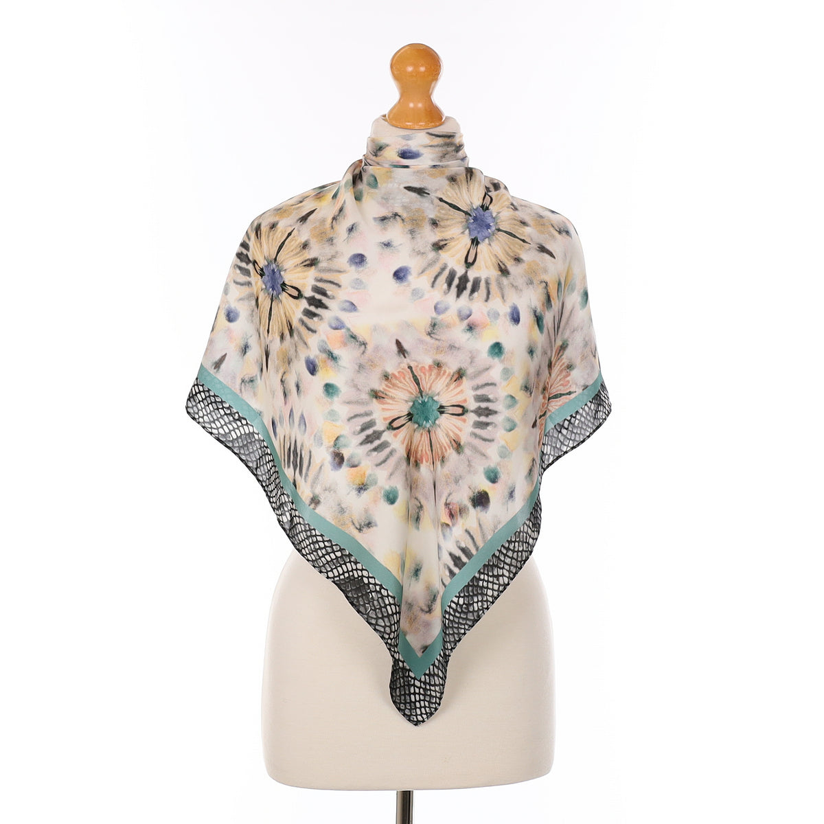 Anthropologie Artistic Patterend Silk Scarf