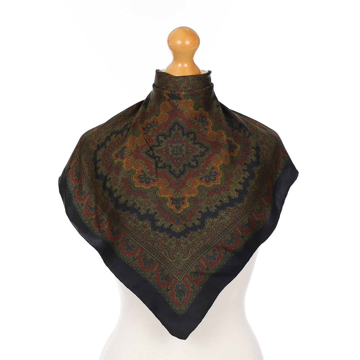 Black Paisley Silk Pocket Square