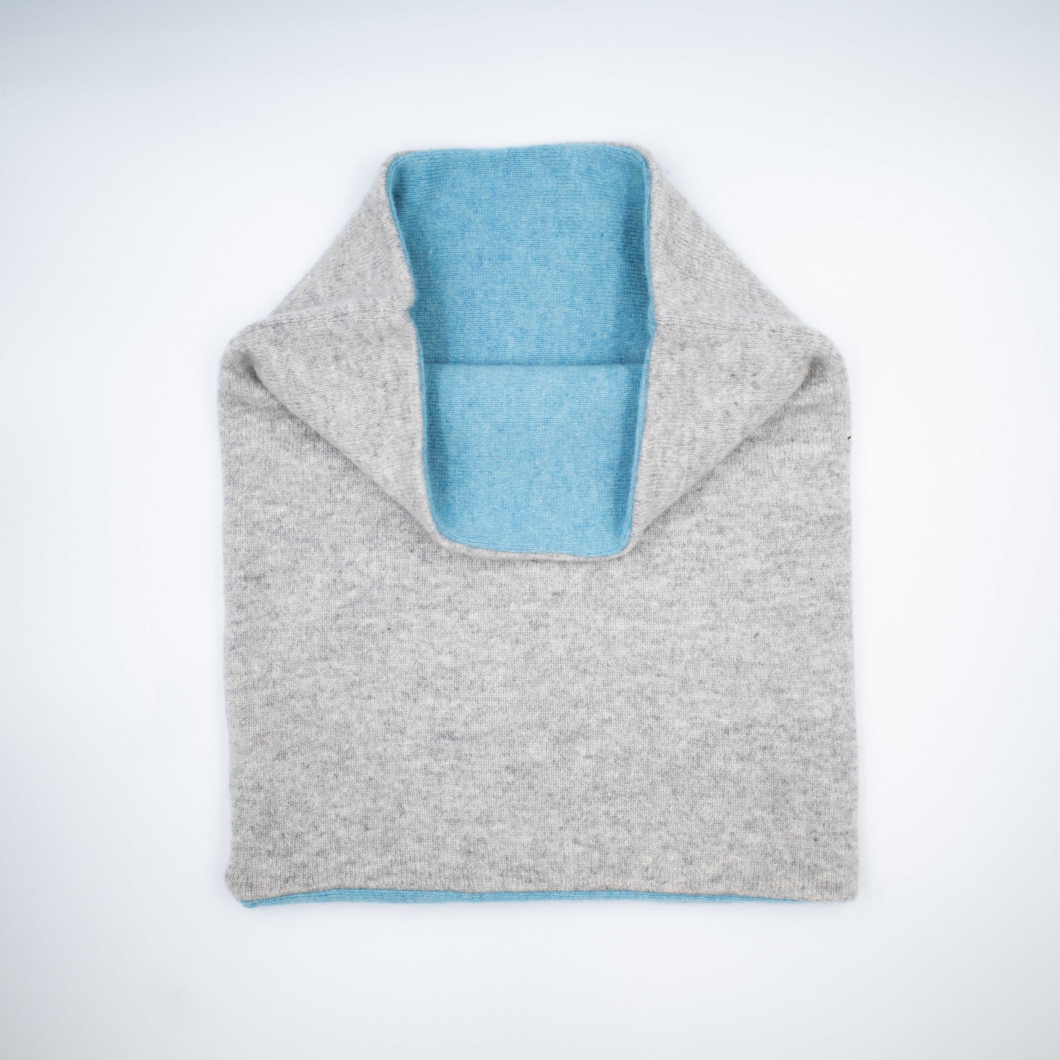 Smoke Grey and Turquoise Double Layered Snood