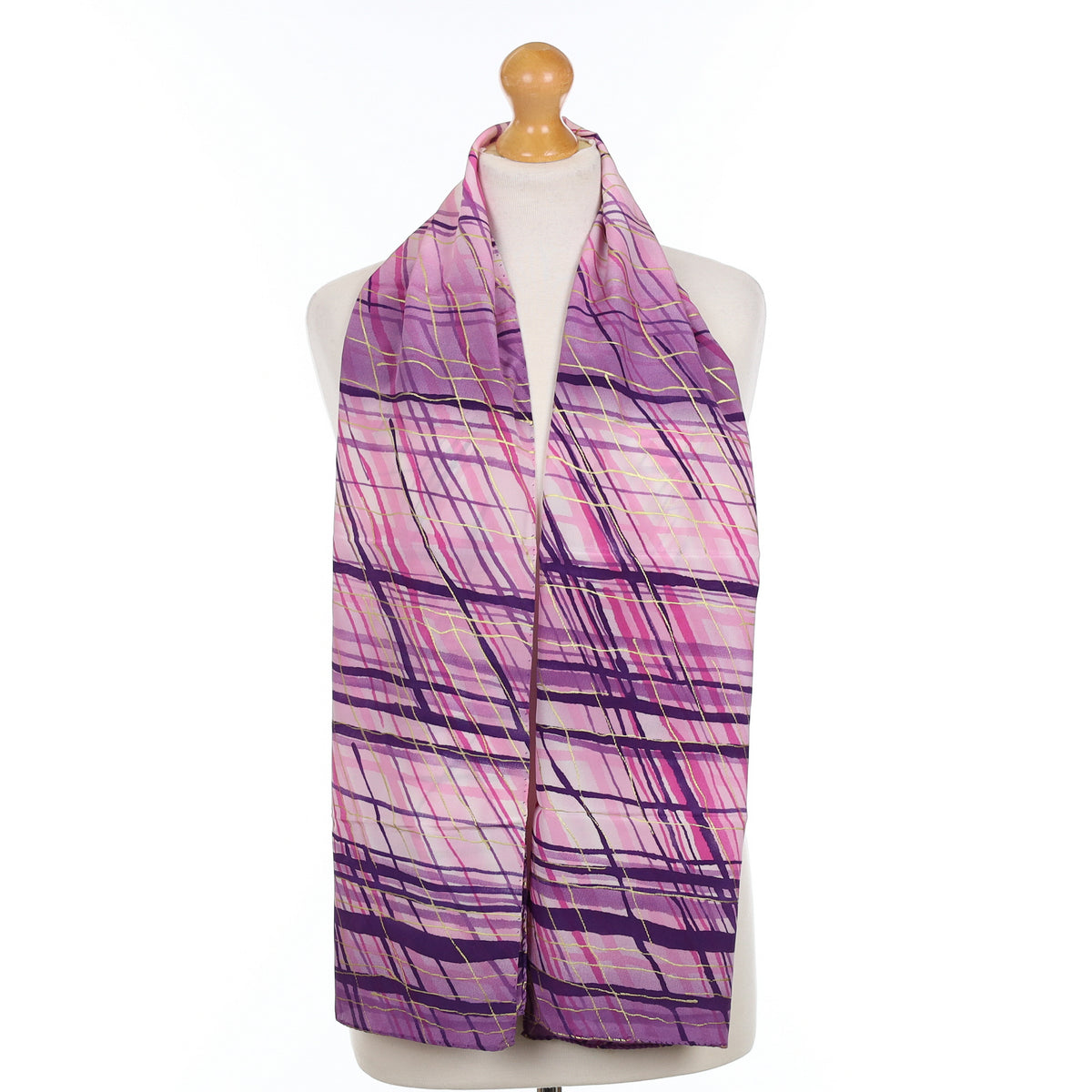 Brand New Jammers & Leufgen Purple Patterned Silk Scarf