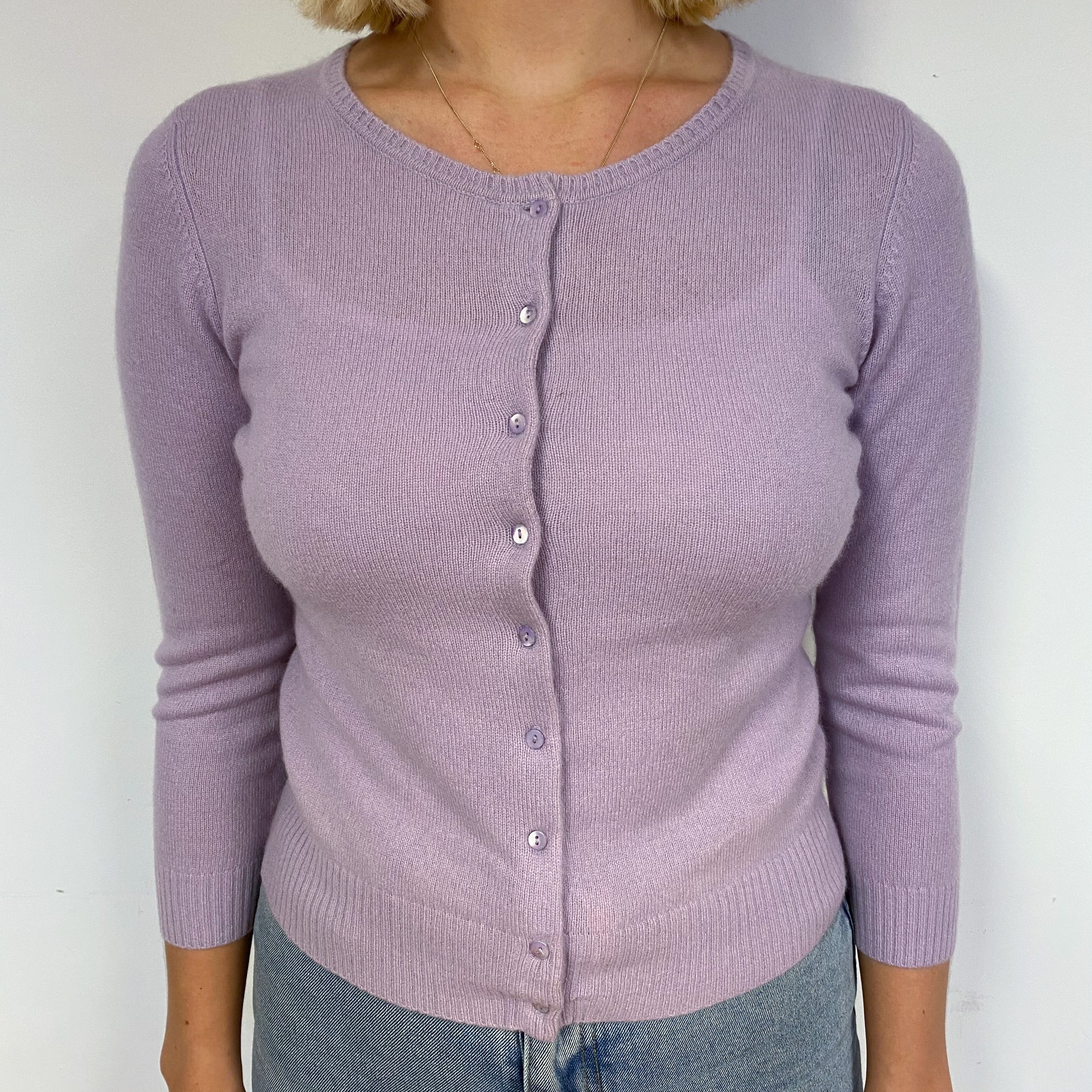 Lilac Cashmere Cardigan Small