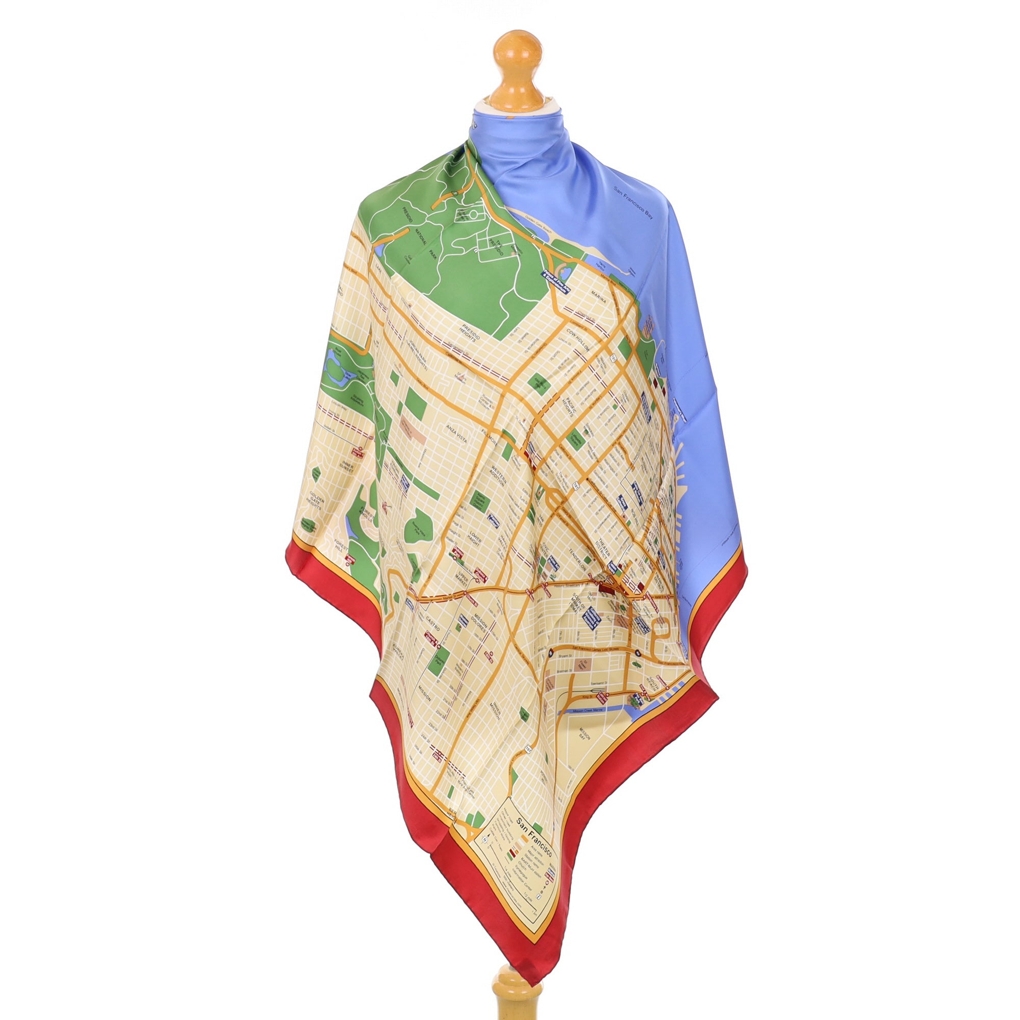 Brand New San Francisco Map Silk Scarf