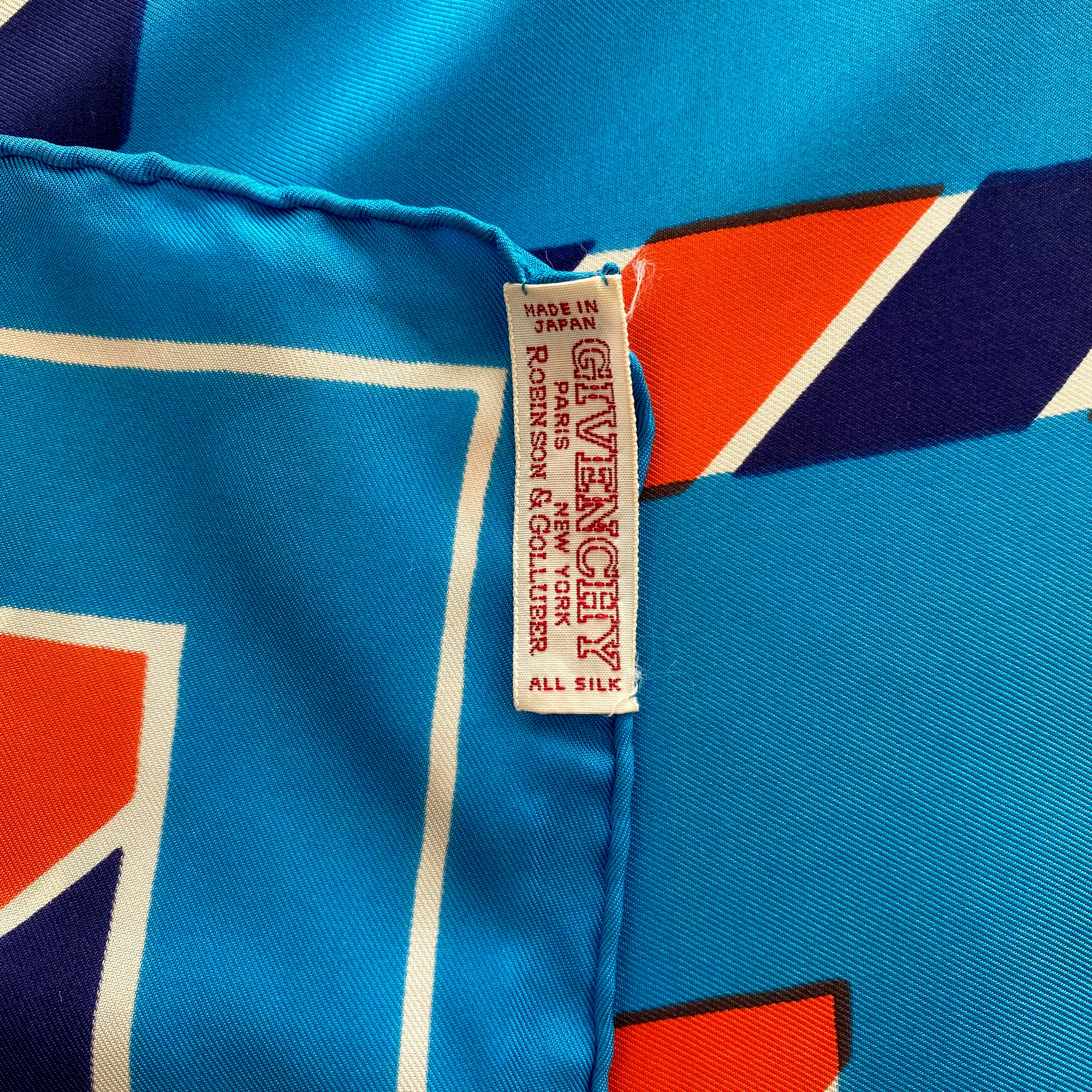 1980s Givenchy Geometric Vintage Silk Scarf