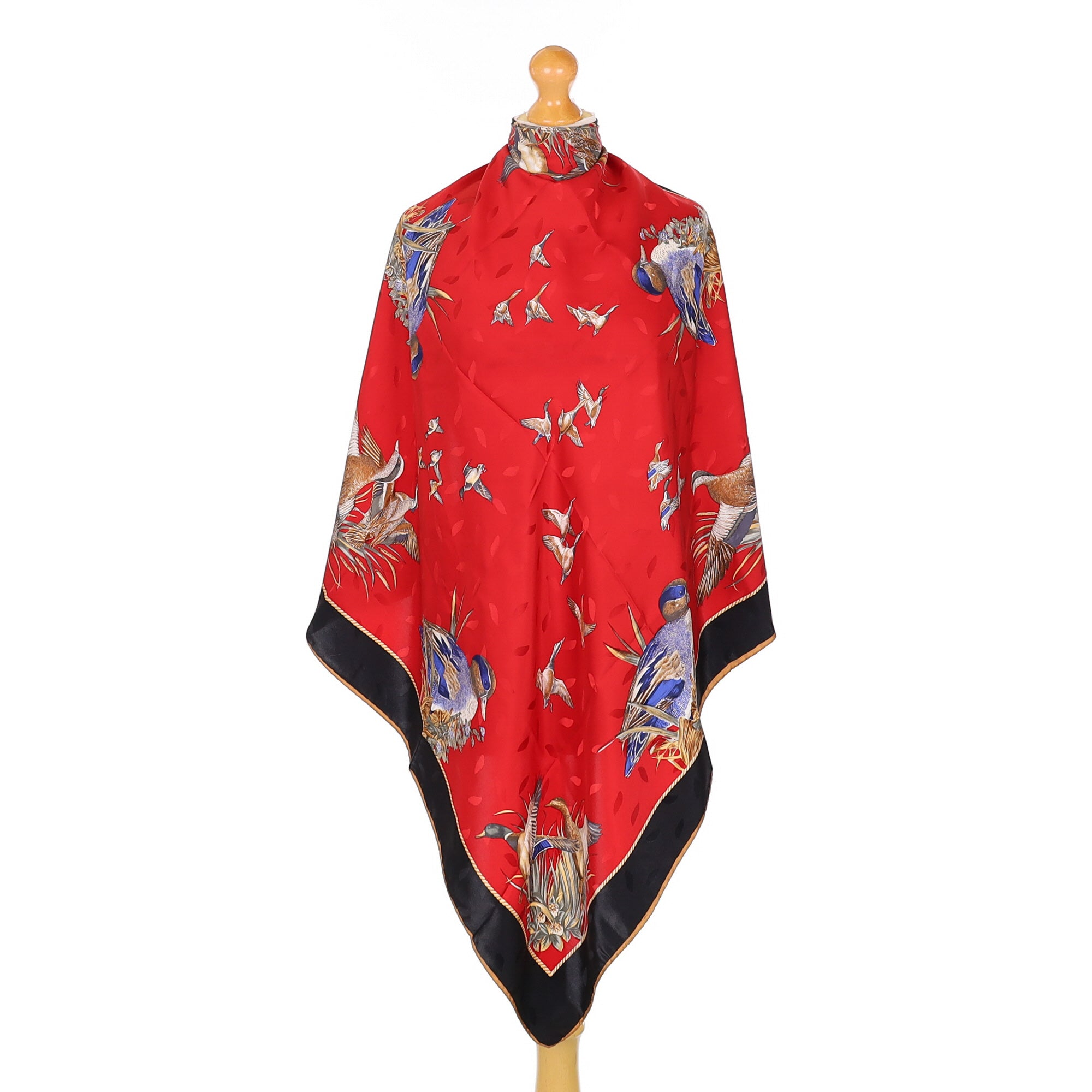 Red Duck Design Vintage Silk Scarf