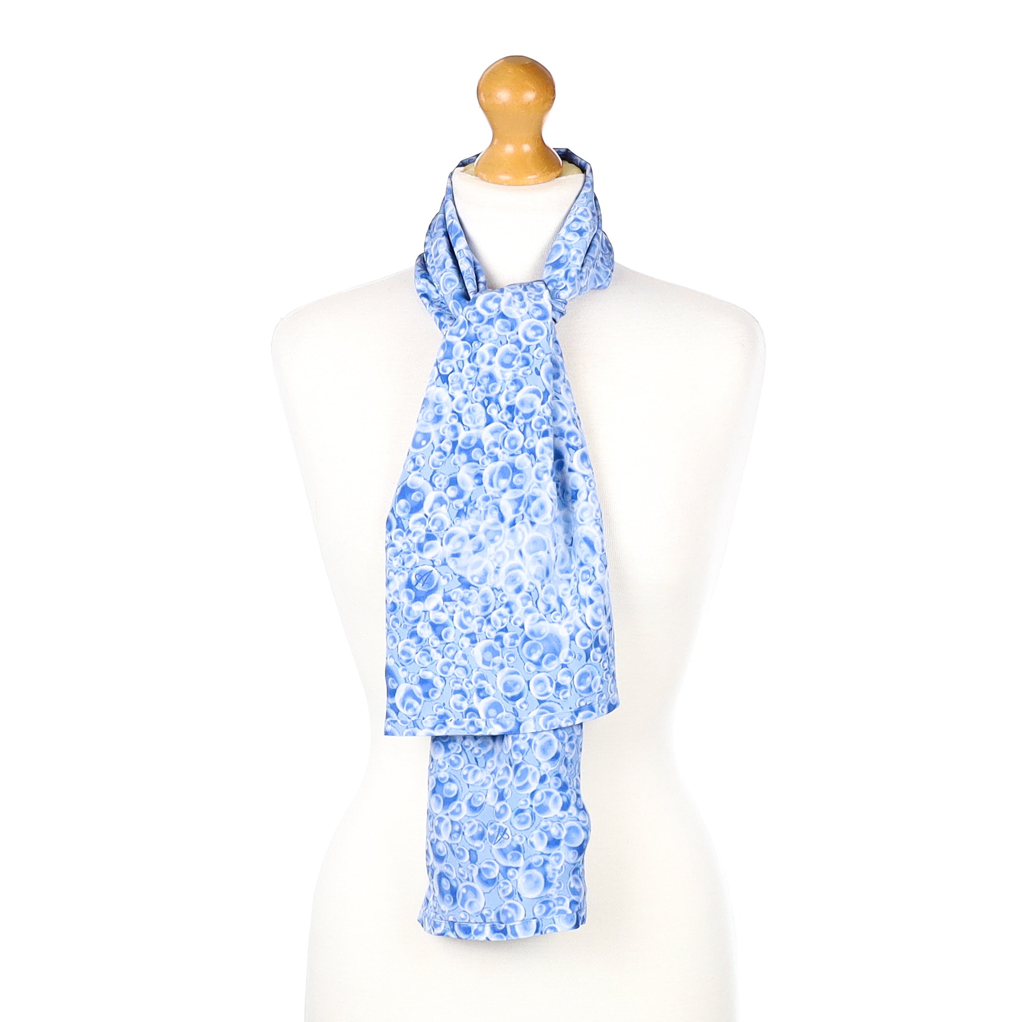 Aquascutum Blue and White Silk Scarf