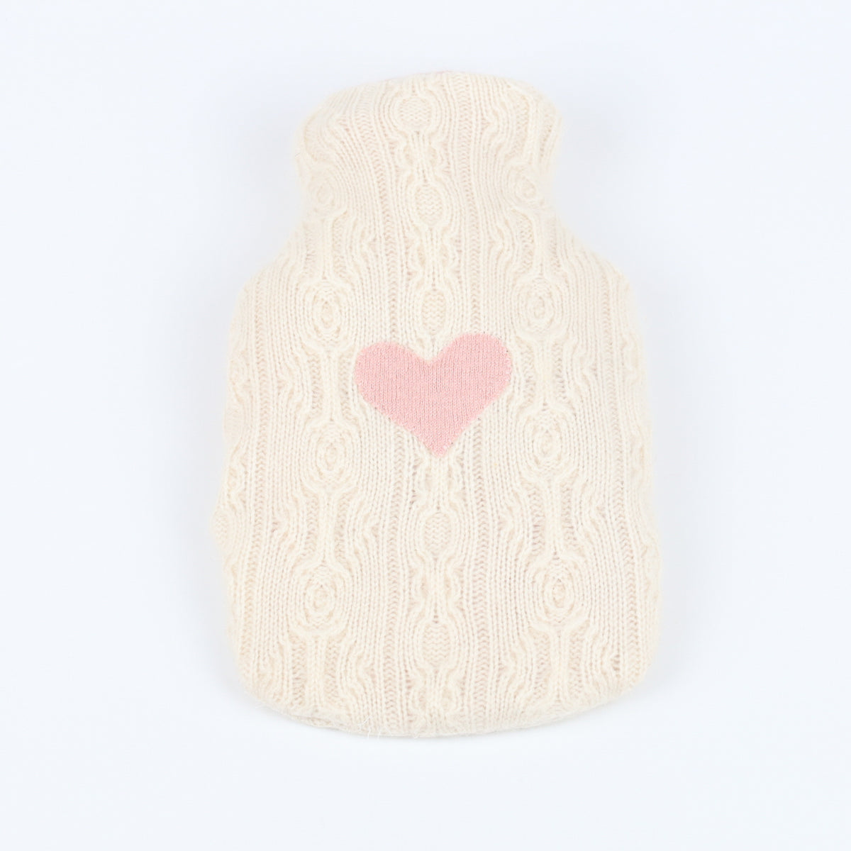 Cream Fancy Knit Small Cashmere Hot Water Bottle