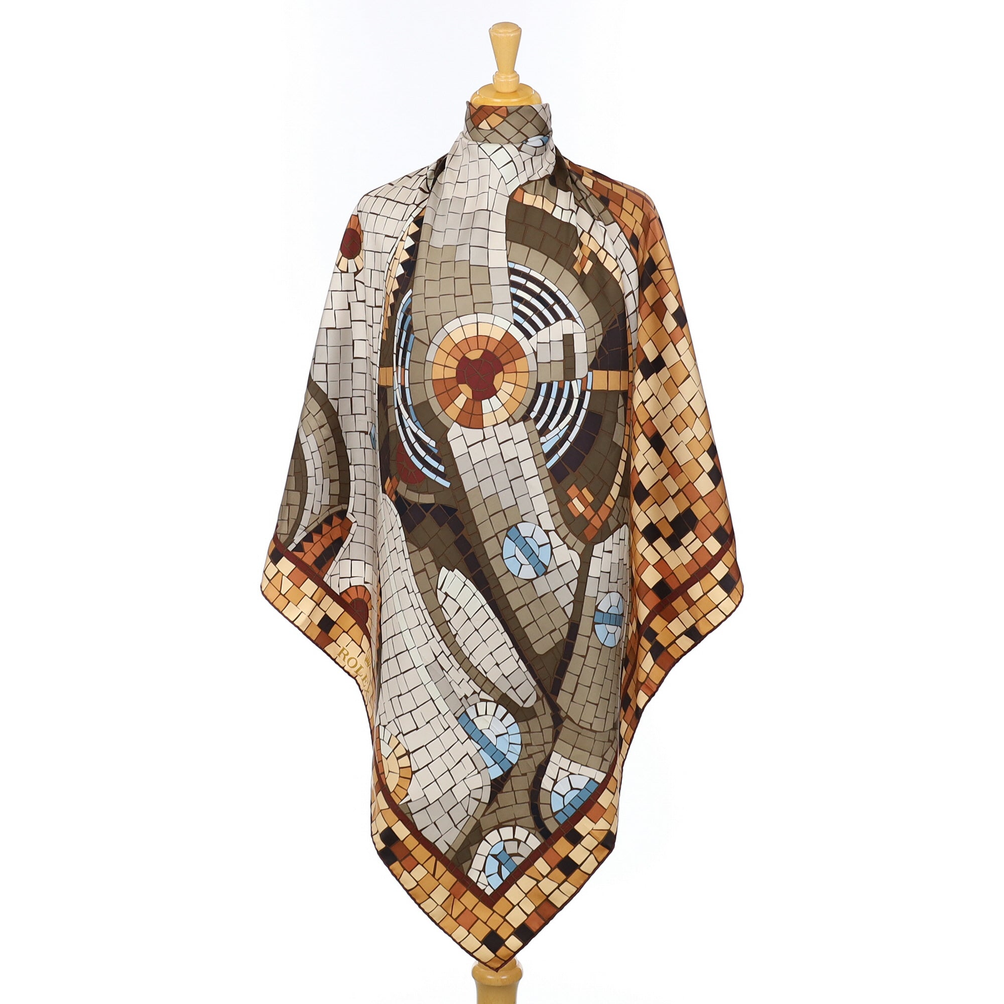 Rolex Mosaic Style Silk Scarf