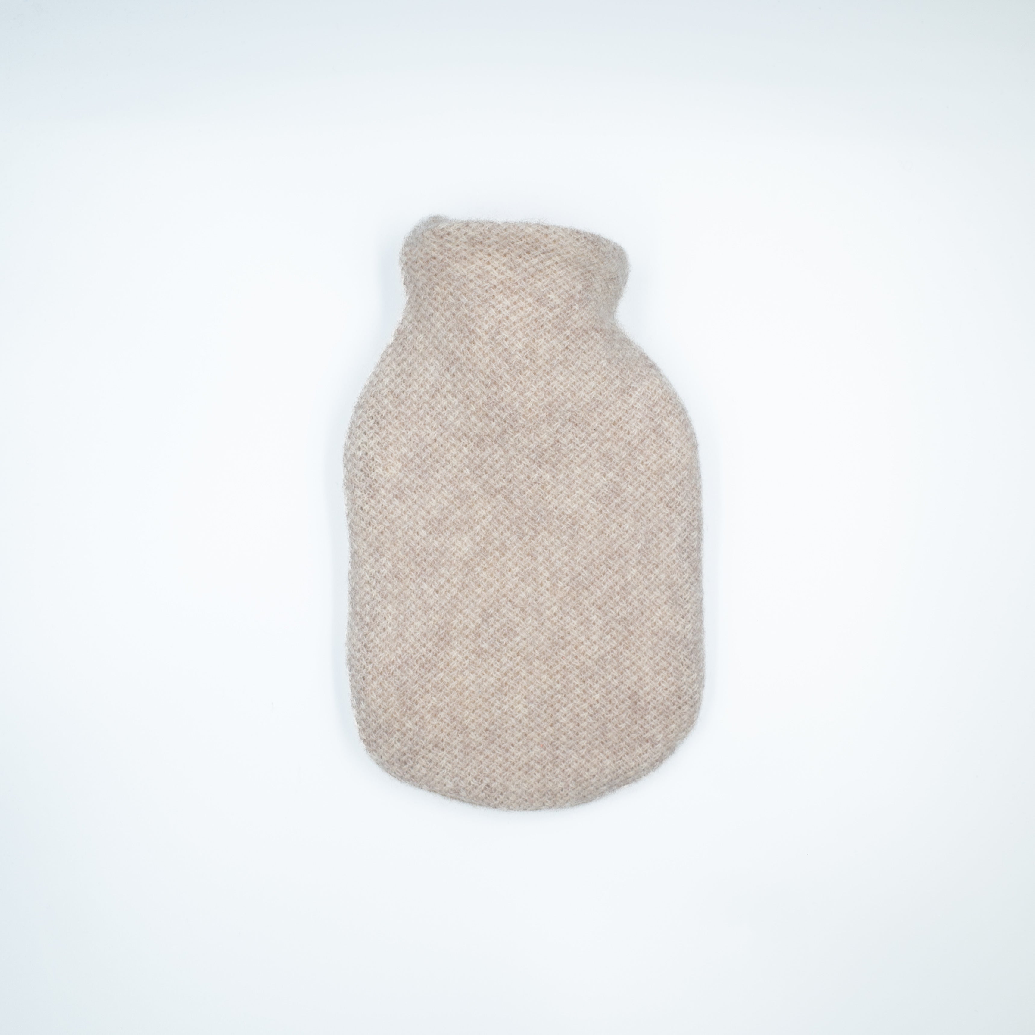 Oatmeal Beige Textured Cashmere Small Hot Water Bottle