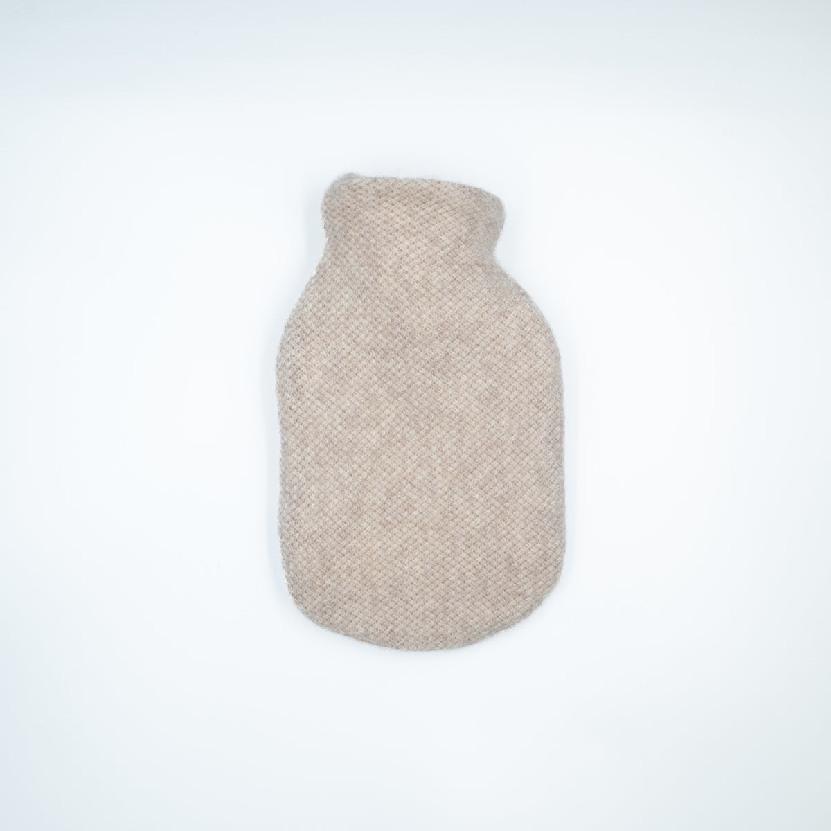 Oatmeal Beige Textured Cashmere Small Hot Water Bottle