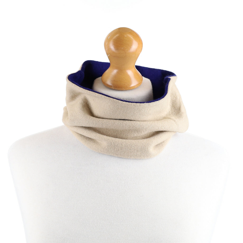 Admiral Blue and Oatmeal Neck Warmer