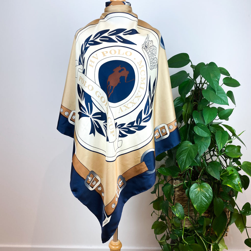 1980’s HV Polo Designer Silk Scarf
