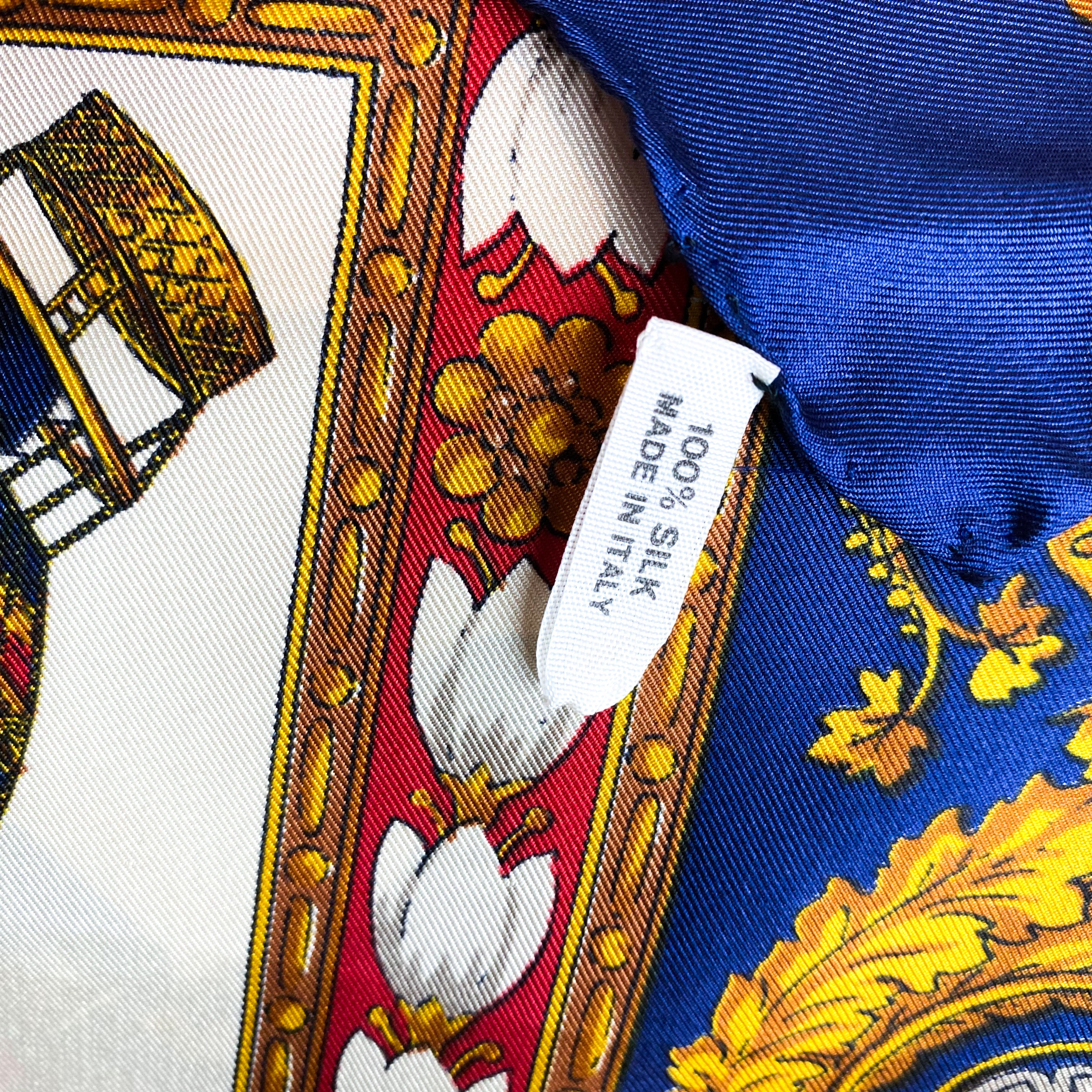 Hot Air Balloon Design Italian Vintage Silk Scarf