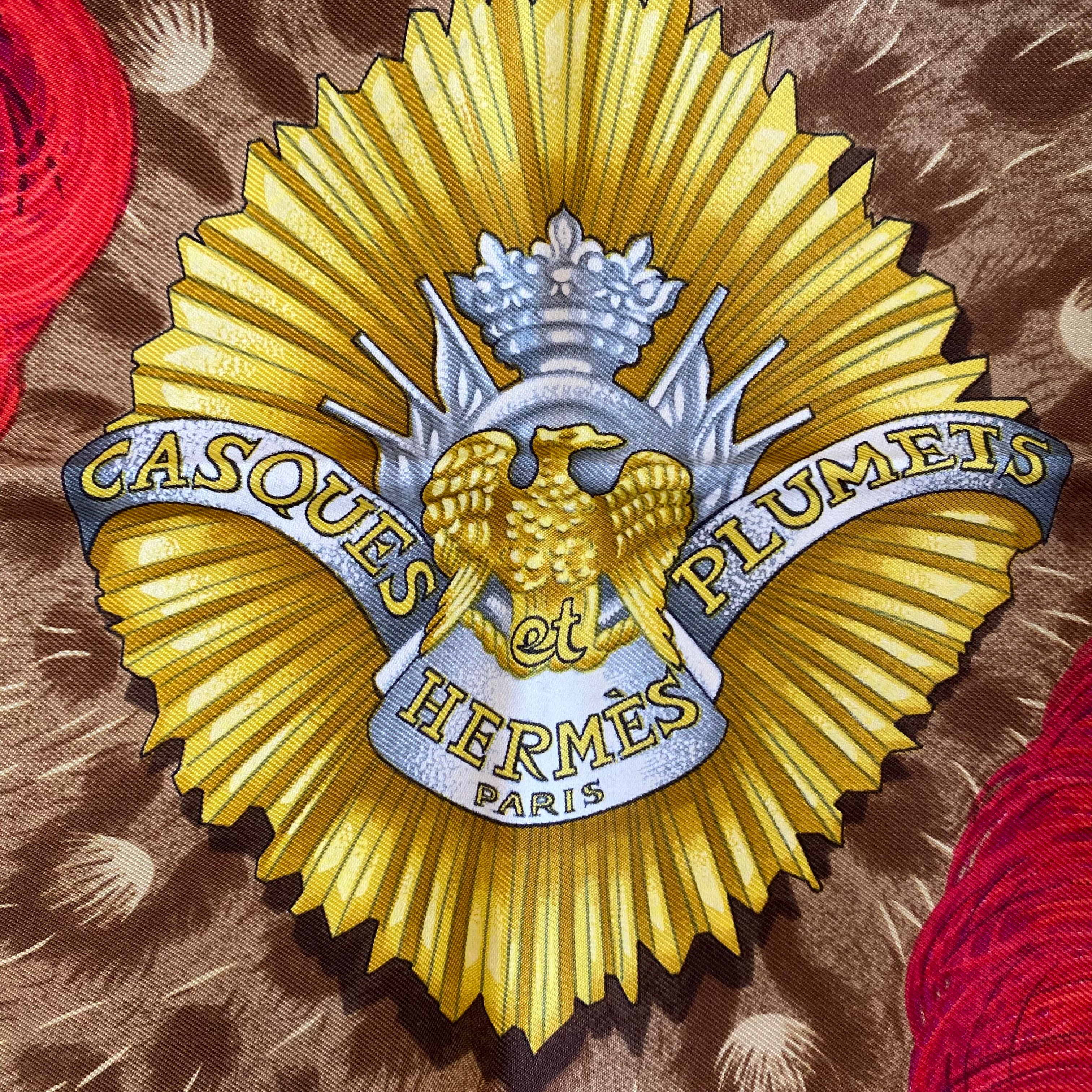 Hermès Casque Et Plumets Silk Scarf