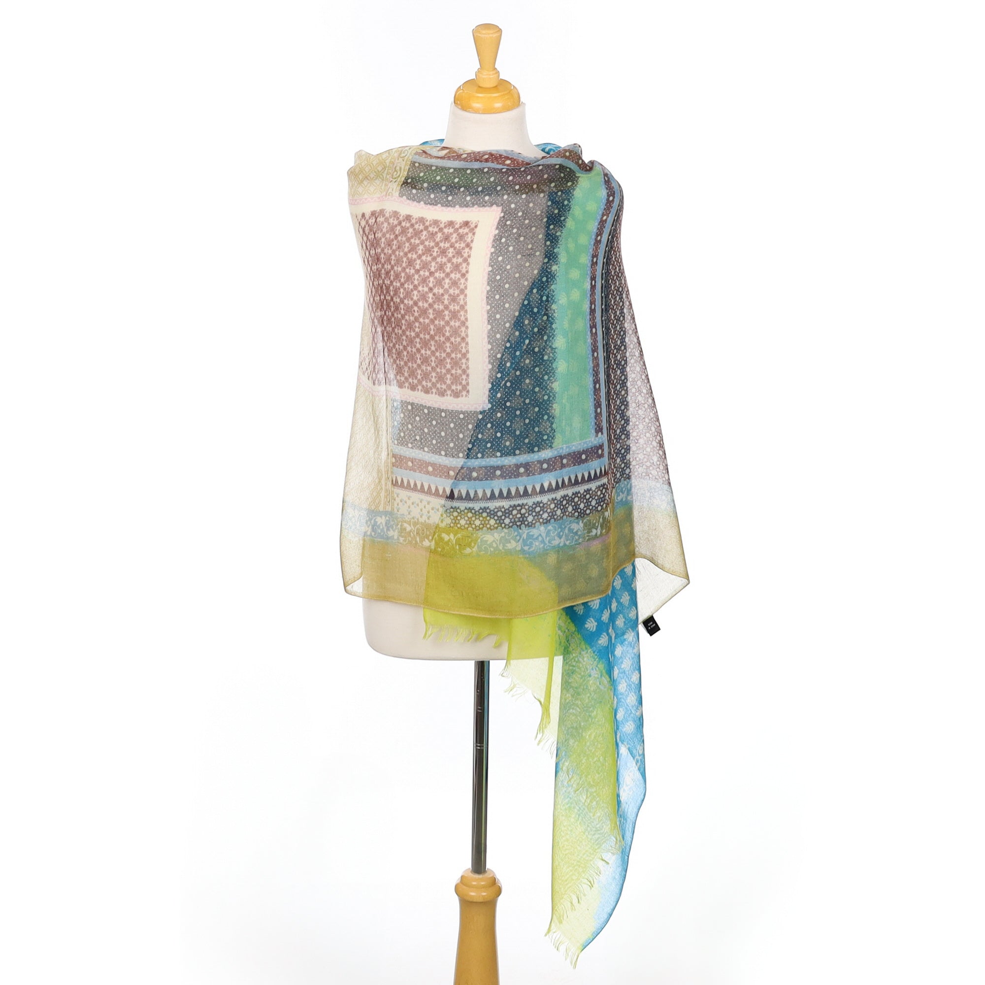 Jim Thompson Abstract Silk snd Cashmere Silk Scarf