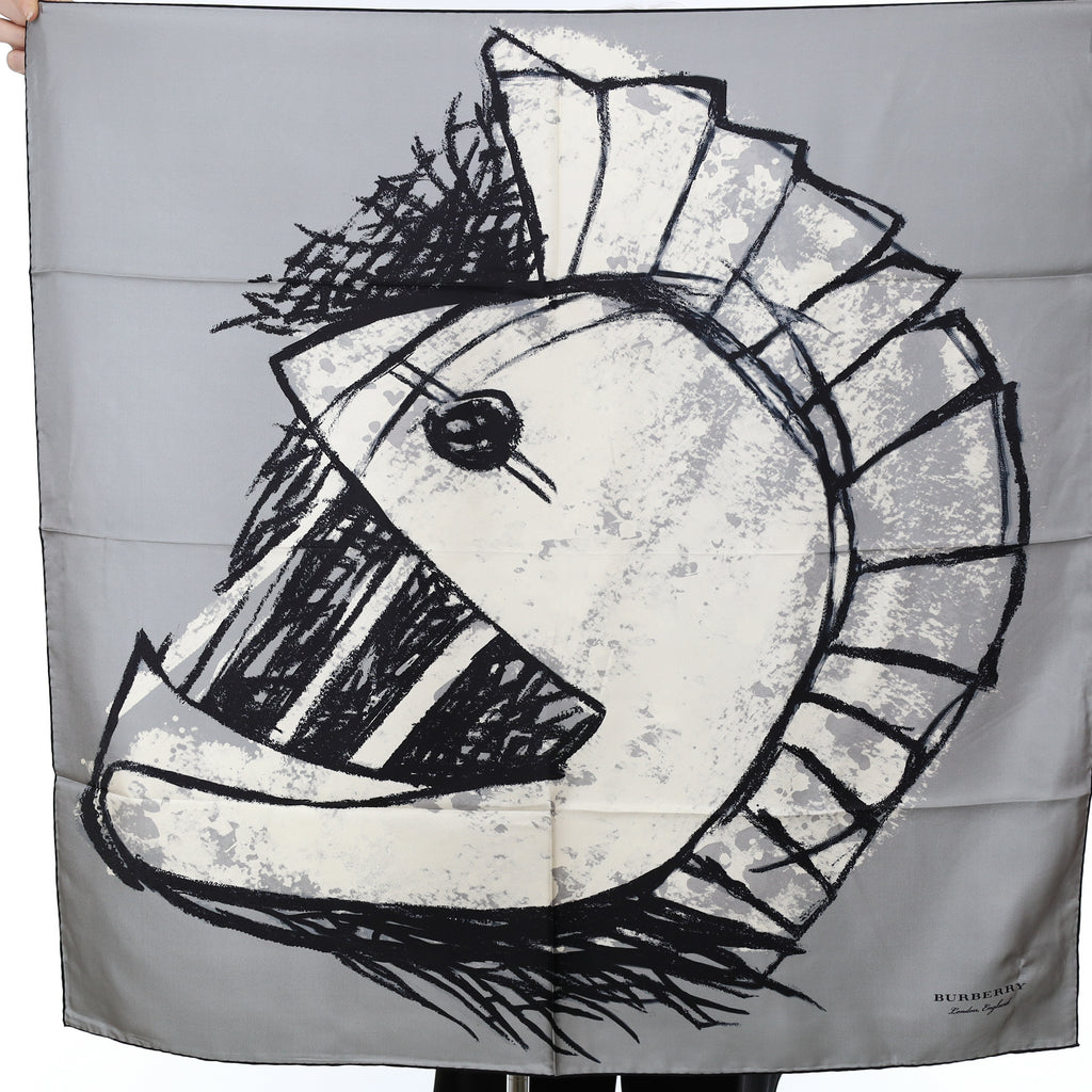 Brand New Burberry Roman Helmet Silk Scarf
