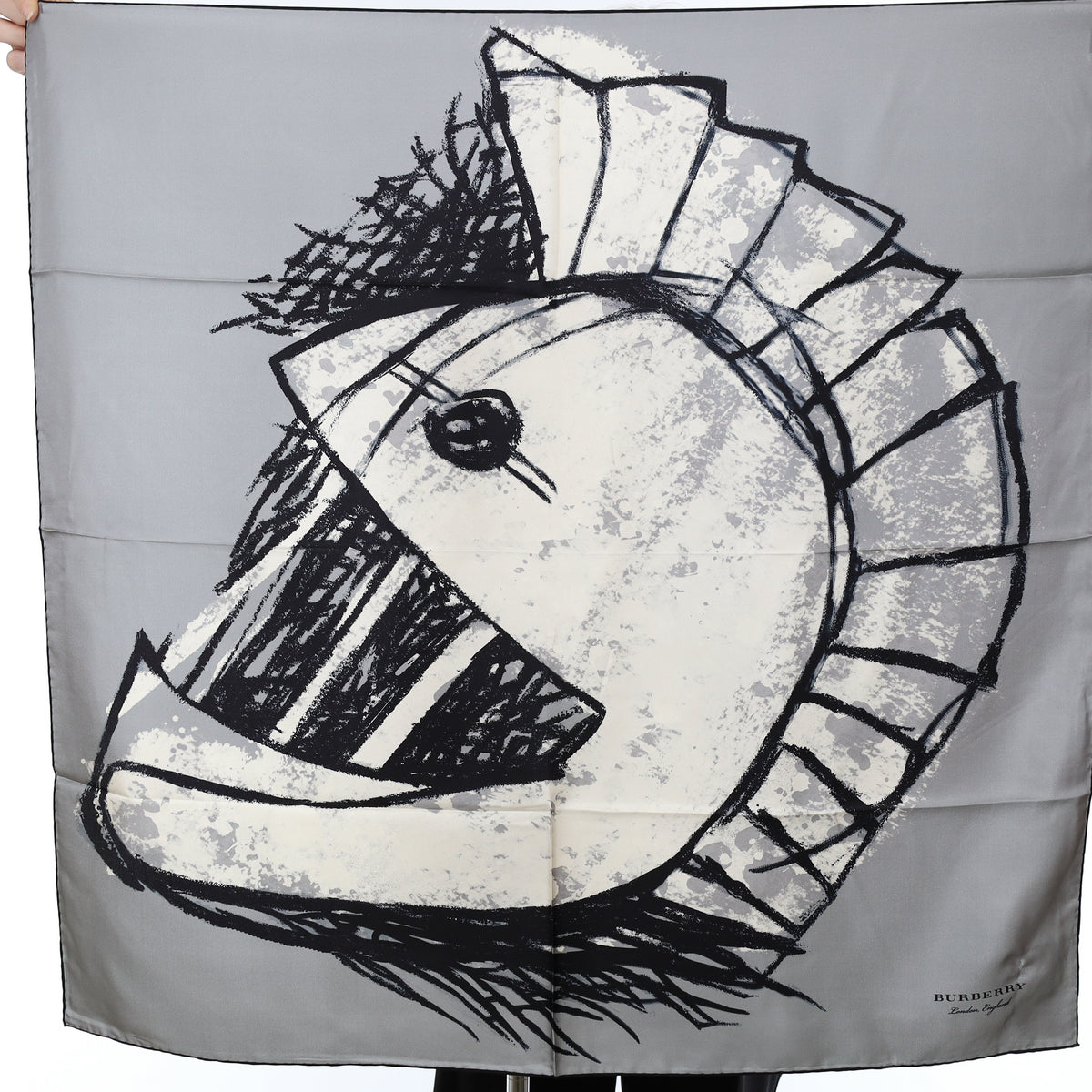 Brand New Burberry Roman Helmet Silk Scarf