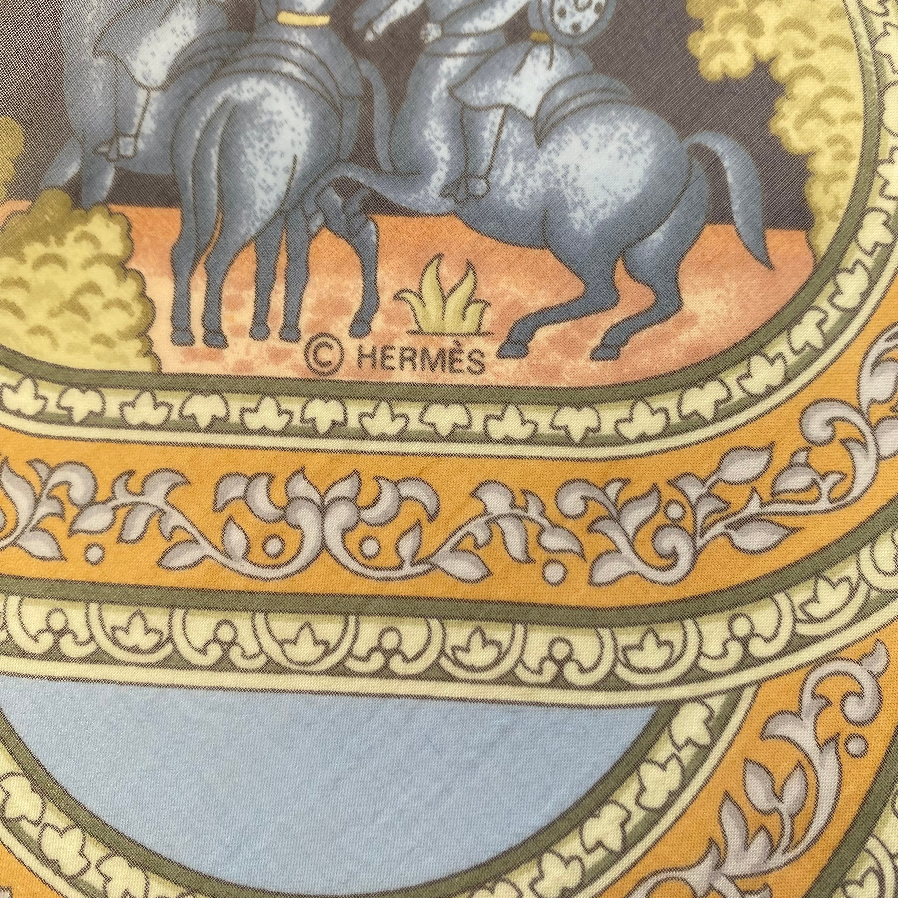 Pristine Hermès Qalamdan Mousseline Silk Scarf