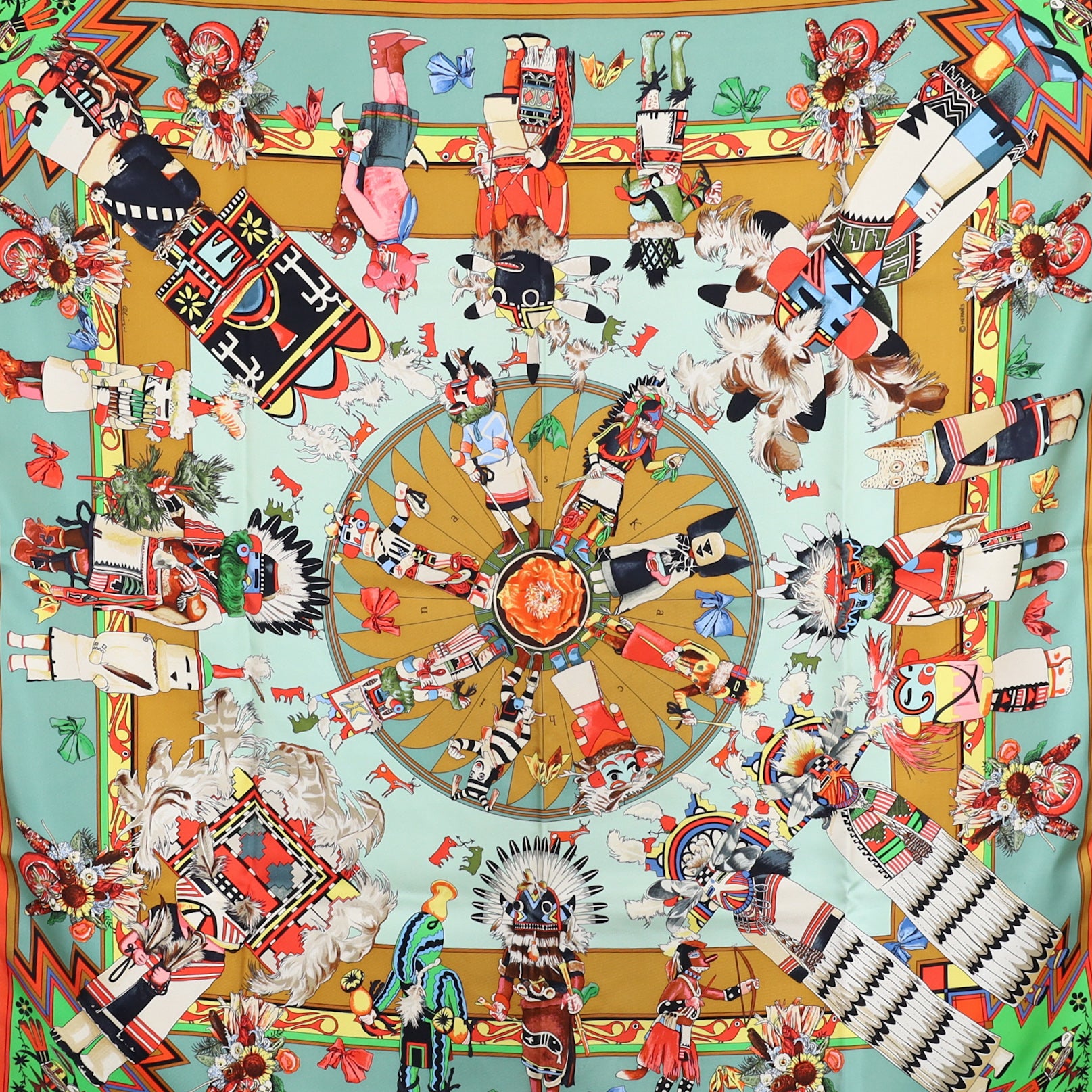 Hermès Kachinas Silk Scarf Rare