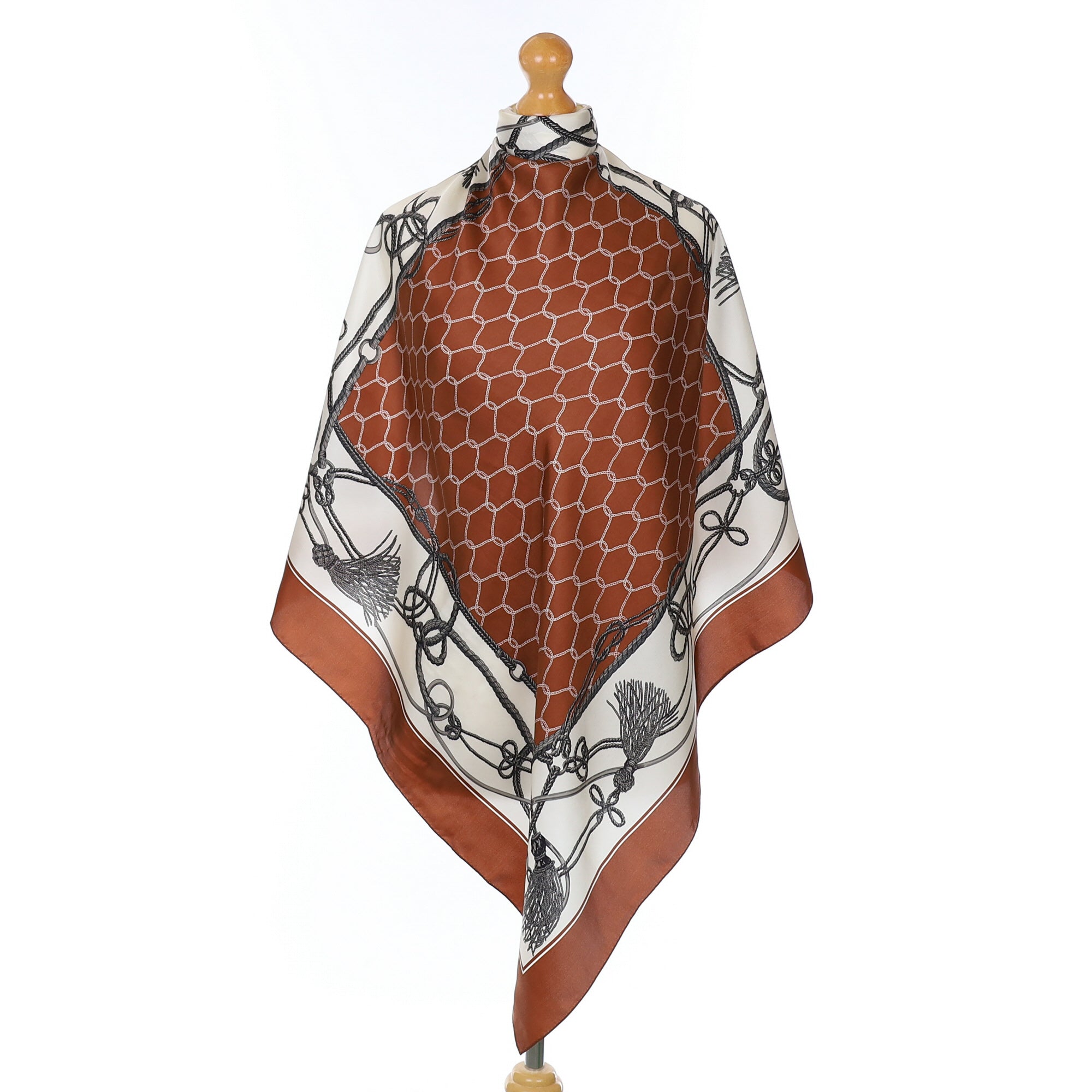 Brand New Chestnut Brown Silk Scarf