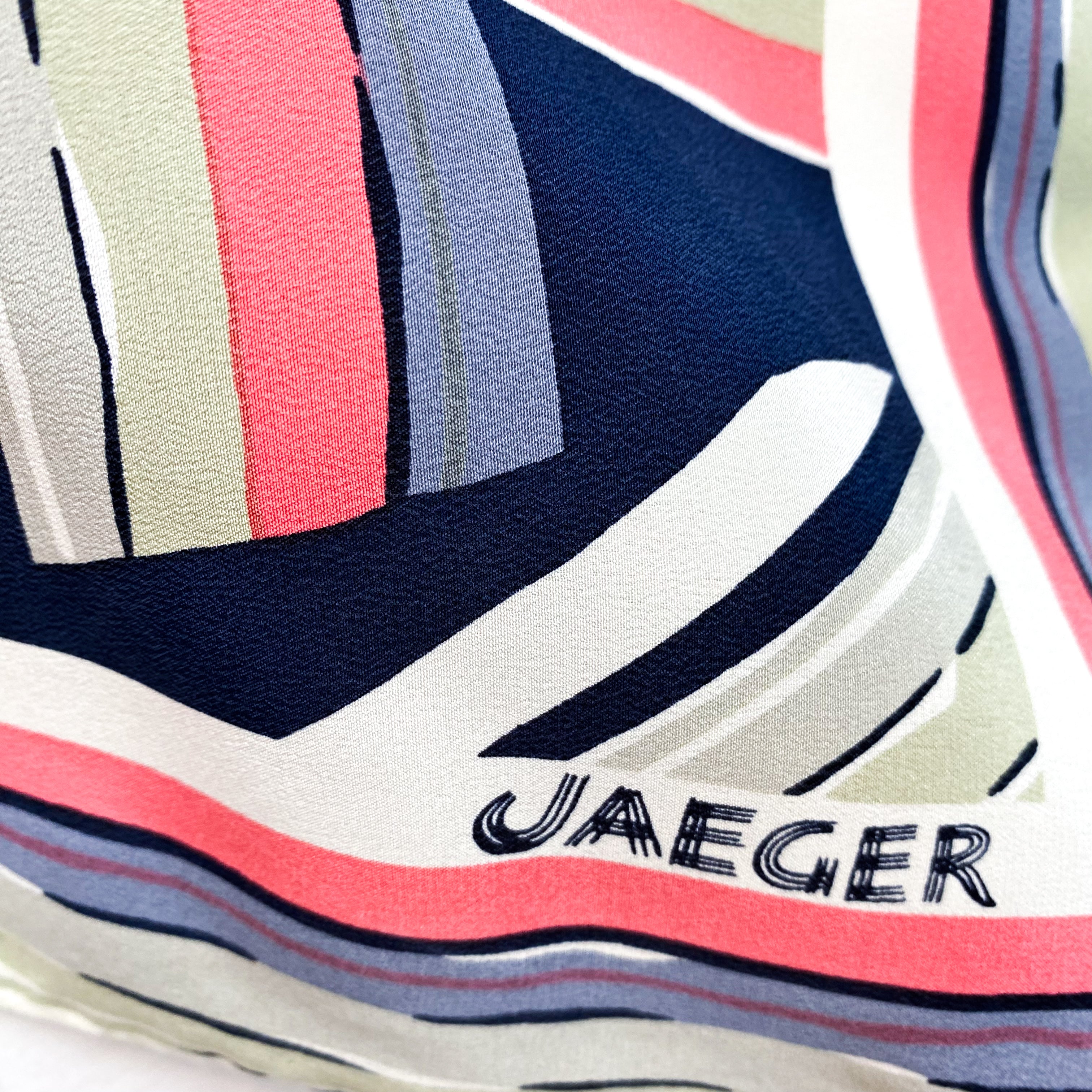 Jaeger Colourful Geometric Silk Scarf