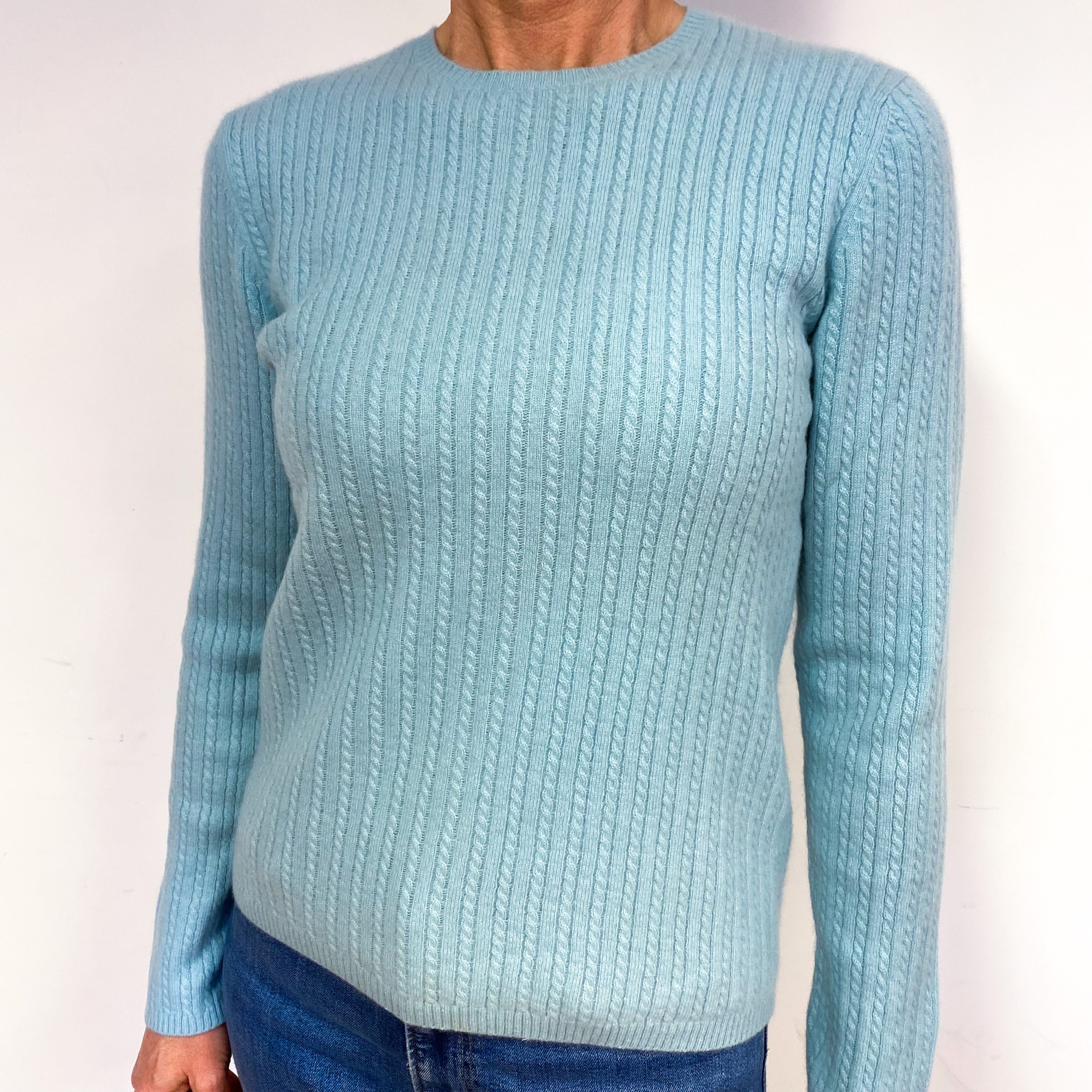 Mint Green Cashmere Crew Neck Jumper Medium