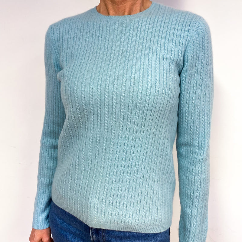 Mint Green Cashmere Crew Neck Jumper Medium