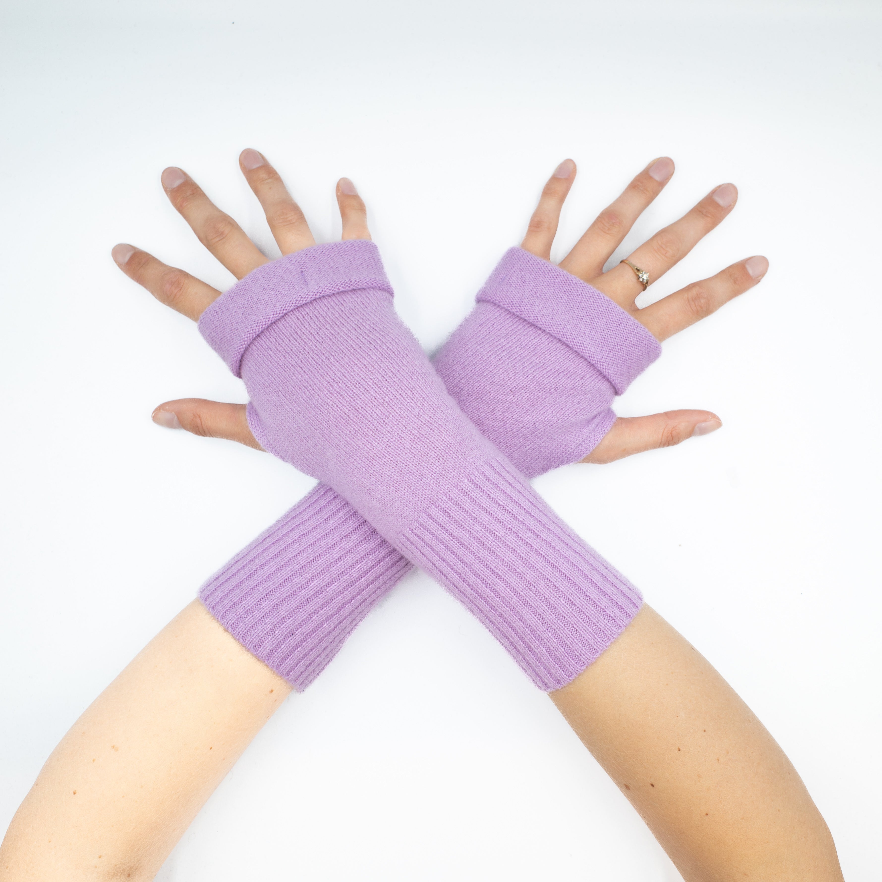 Lavender Rose Pink Fingerless Gloves