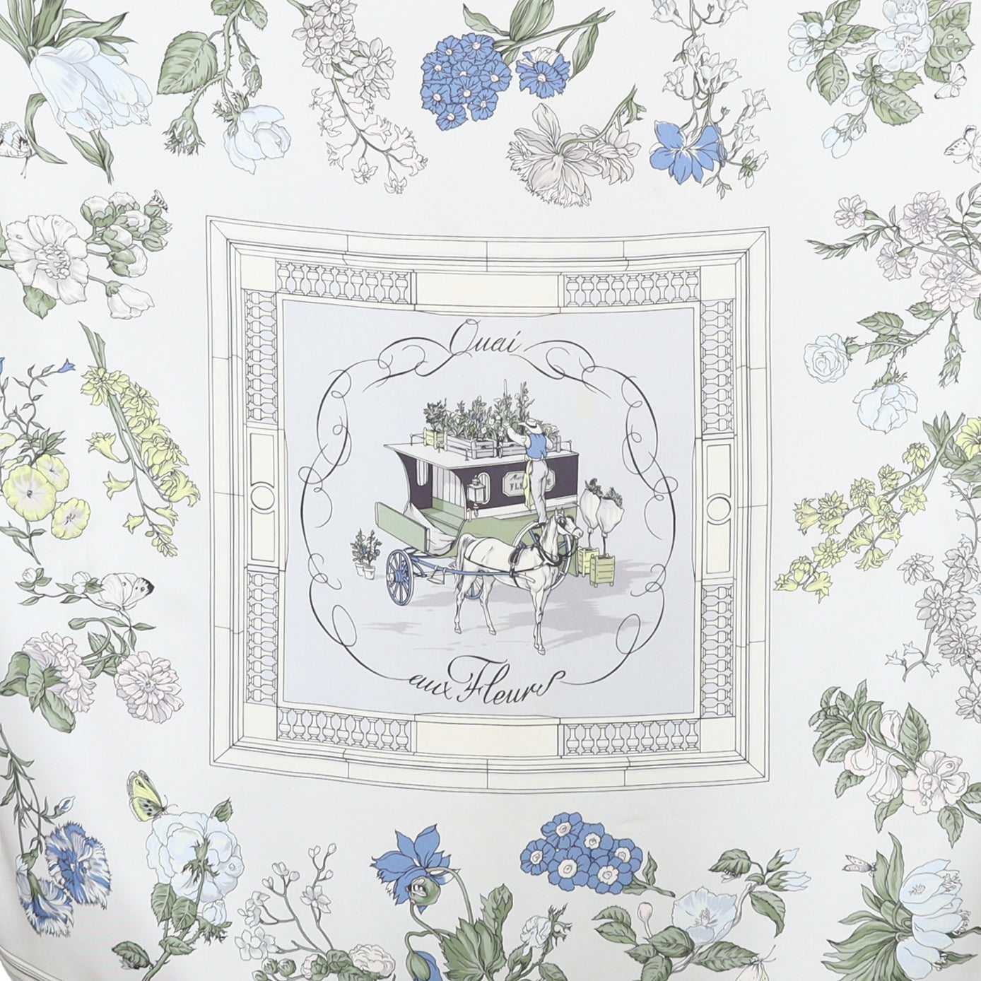 Hermès Quai Aux Fleurs Designer Silk Scarf