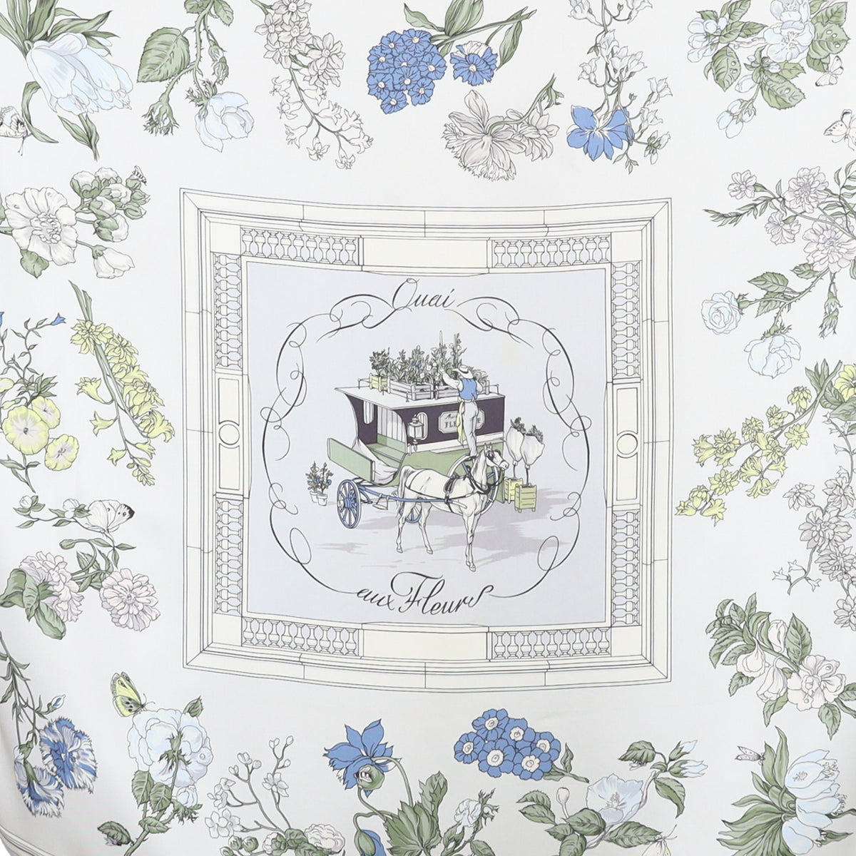 Hermès Quai Aux Fleurs Designer Silk Scarf
