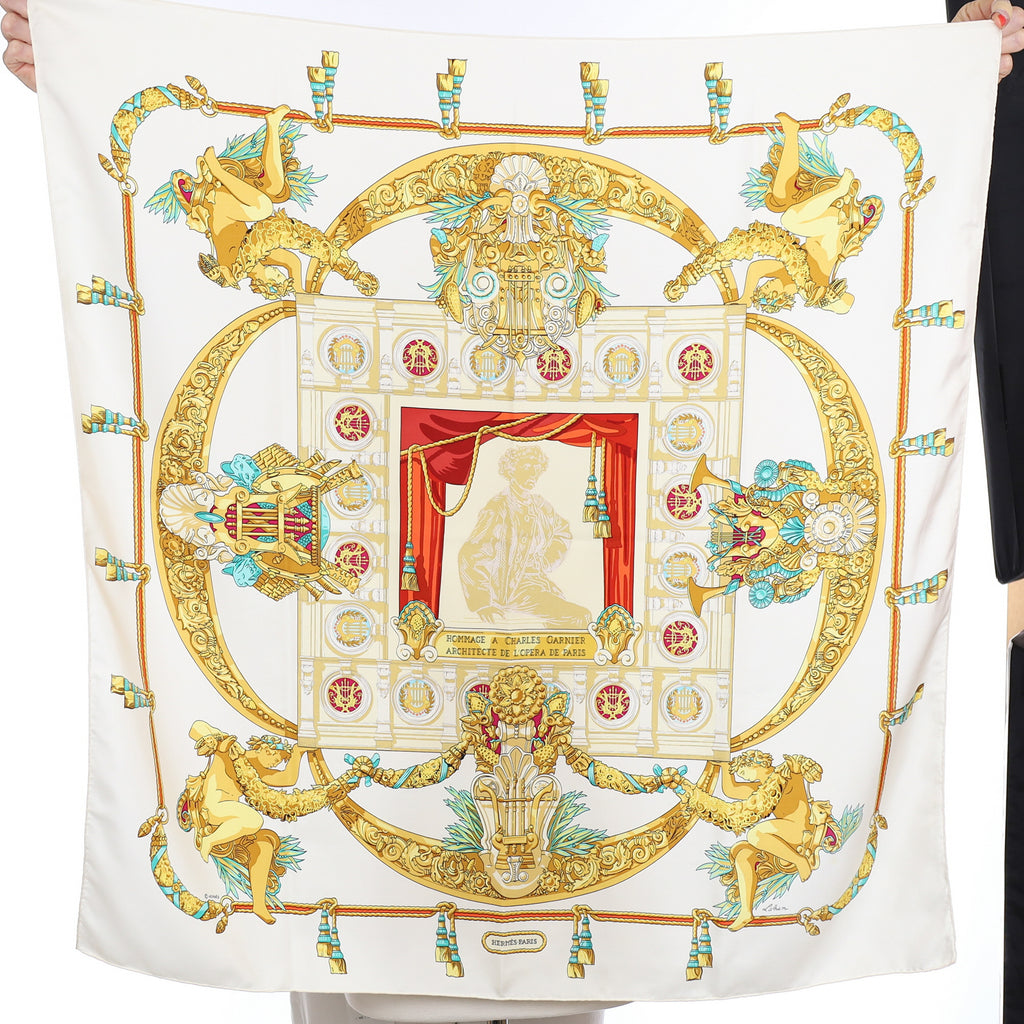 Hermès Hommage a Charles Garnier Architecte de L’Opera de Paris Silk Scarf