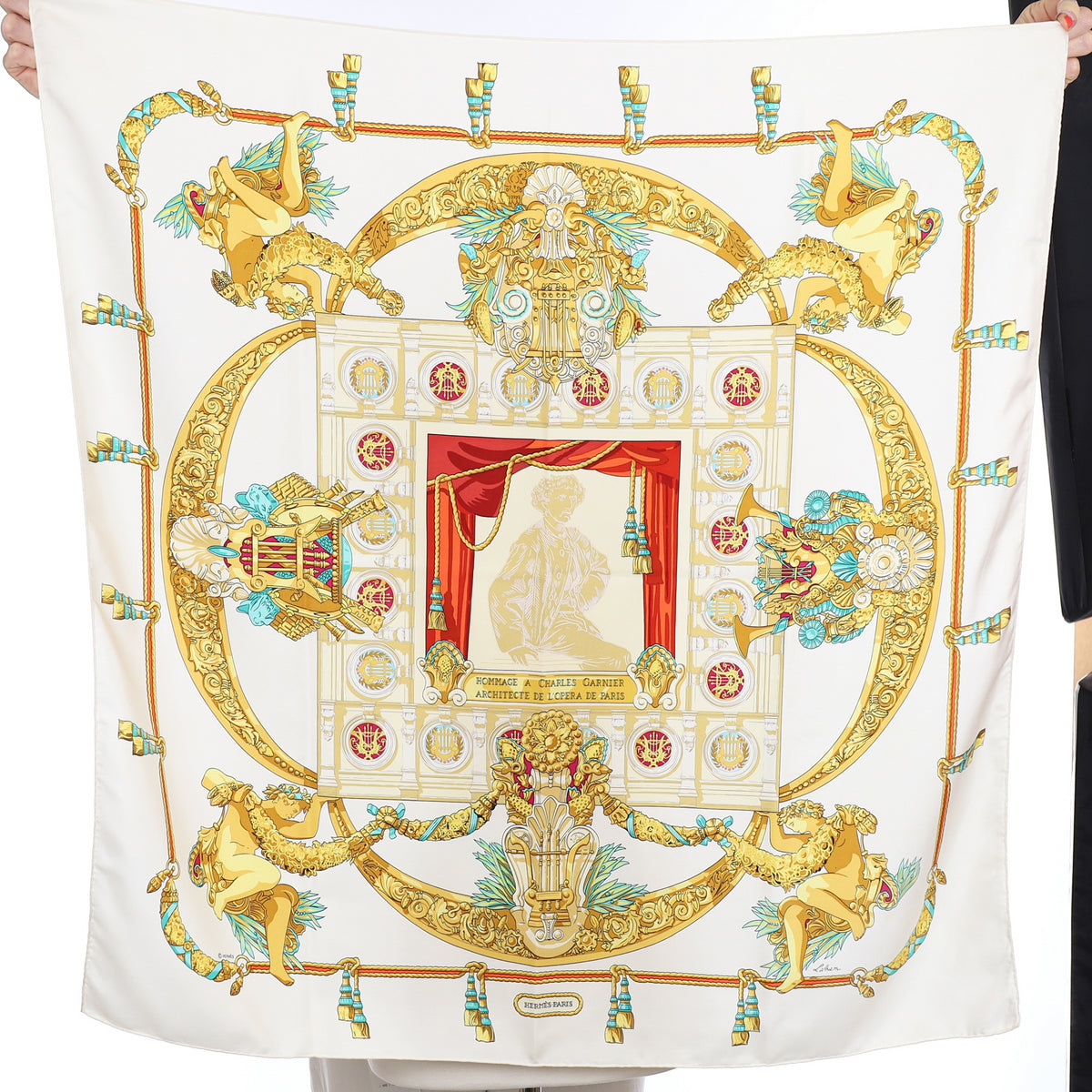 Hermès Hommage a Charles Garnier Architecte de L’Opera de Paris Silk Scarf