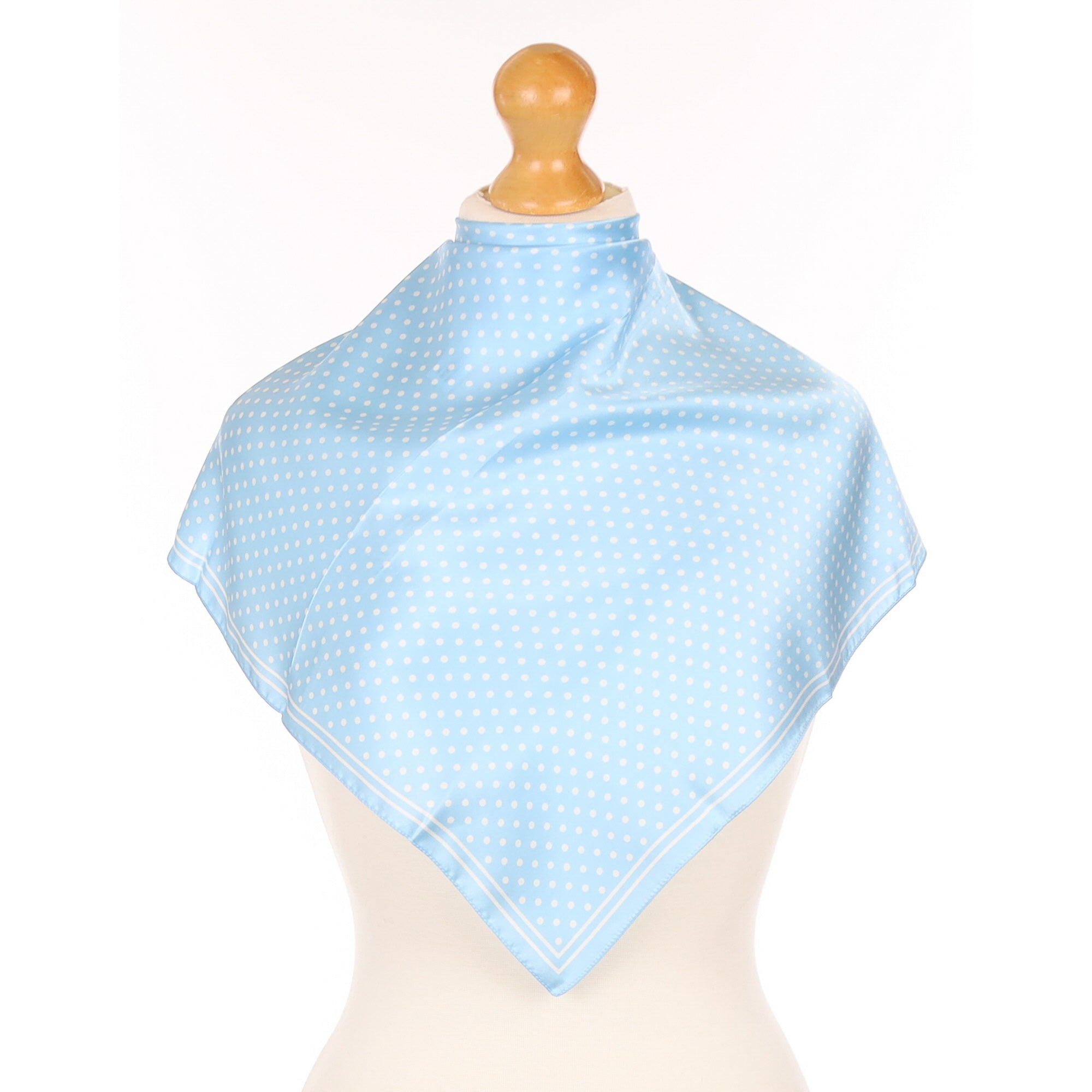 John Lewis Blue Spotted Silk Scarf