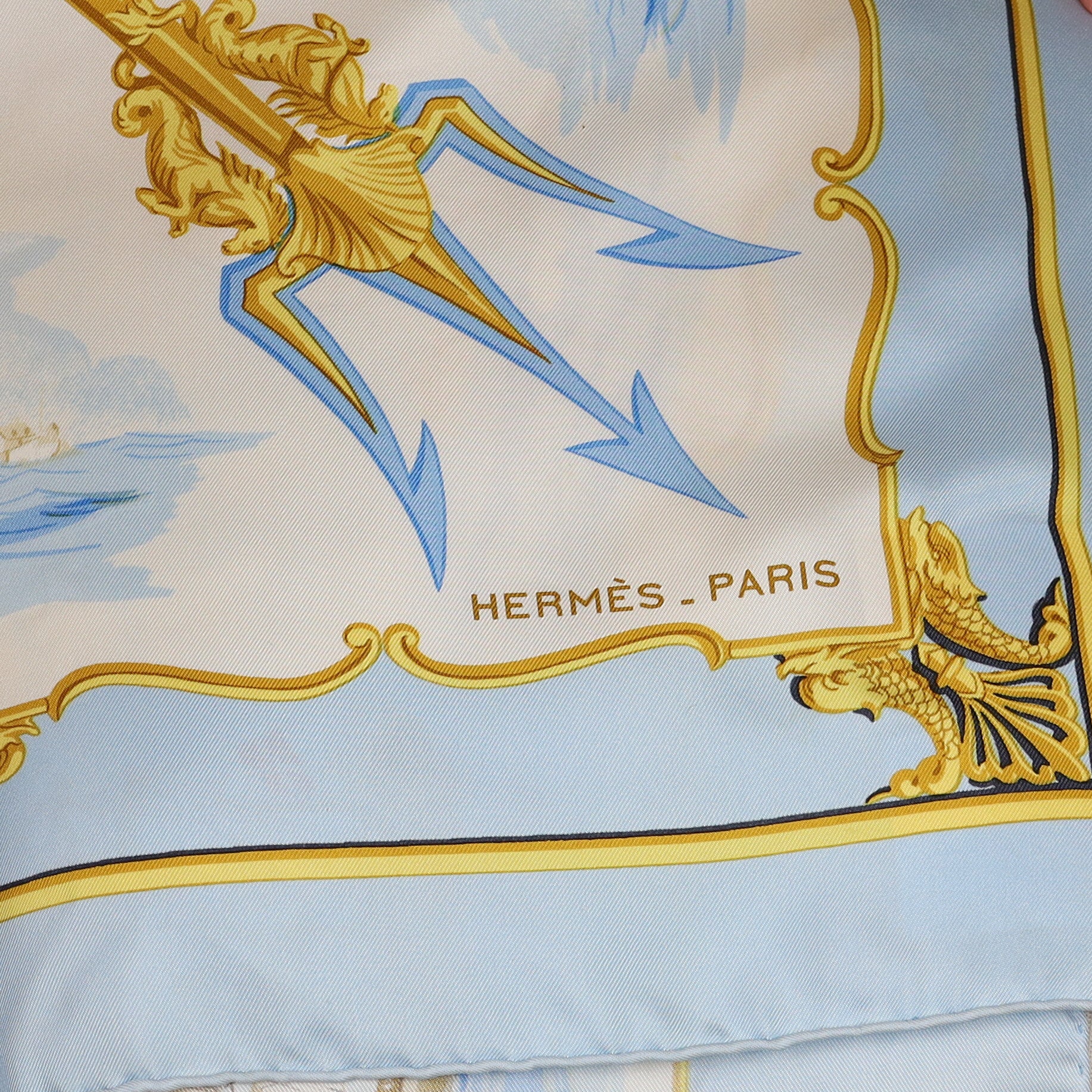 Hermès La Marine en Bois Silk Scarf