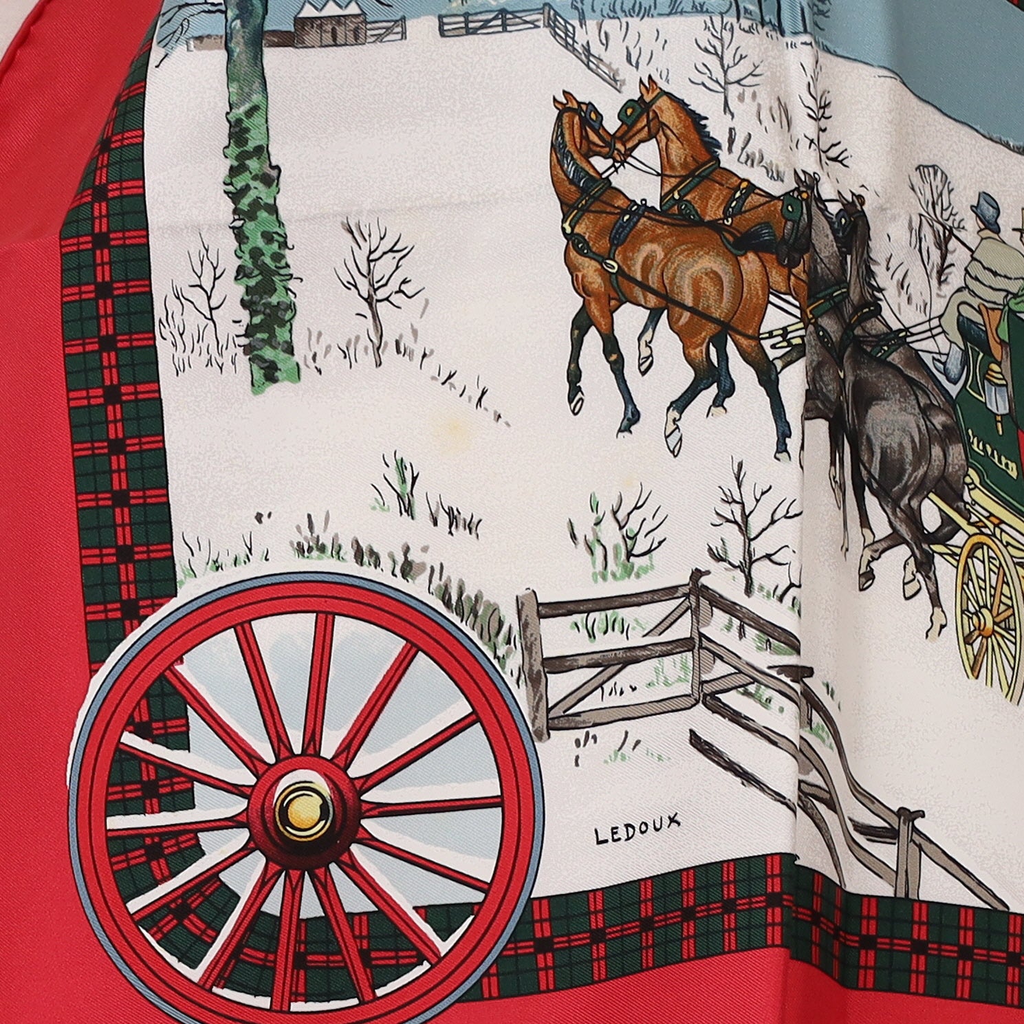 Hermès L’Hiver en Poste Silk Scarf
