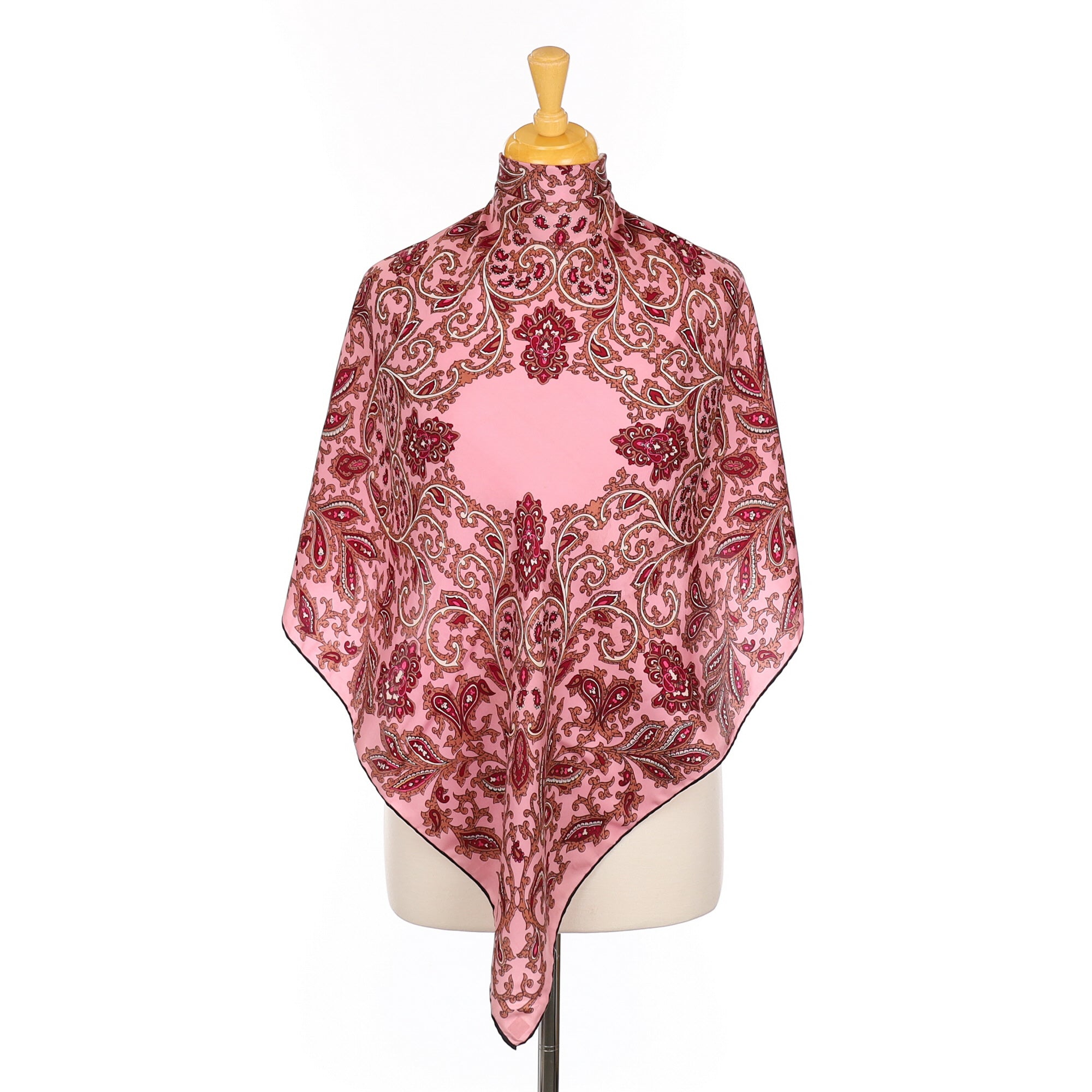 Jacqmar Pink Paisley Vintage Silk Scarf