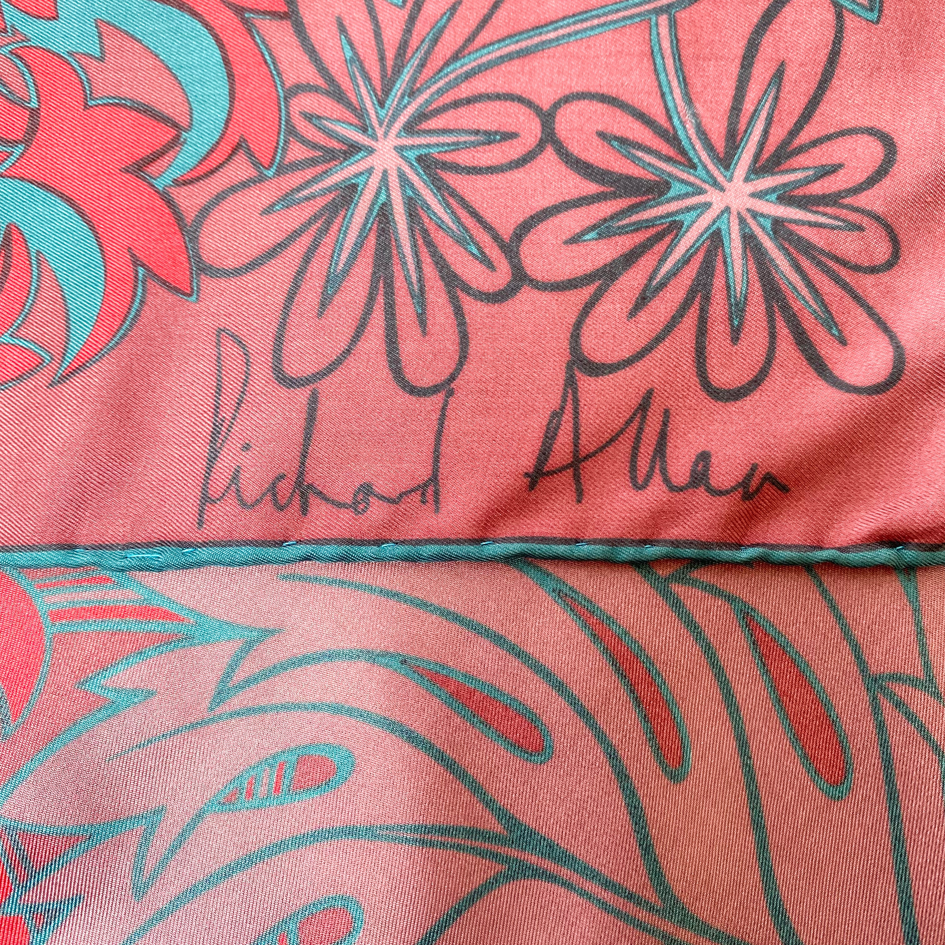 1970s Richard Allan Vintage Silk Scarf