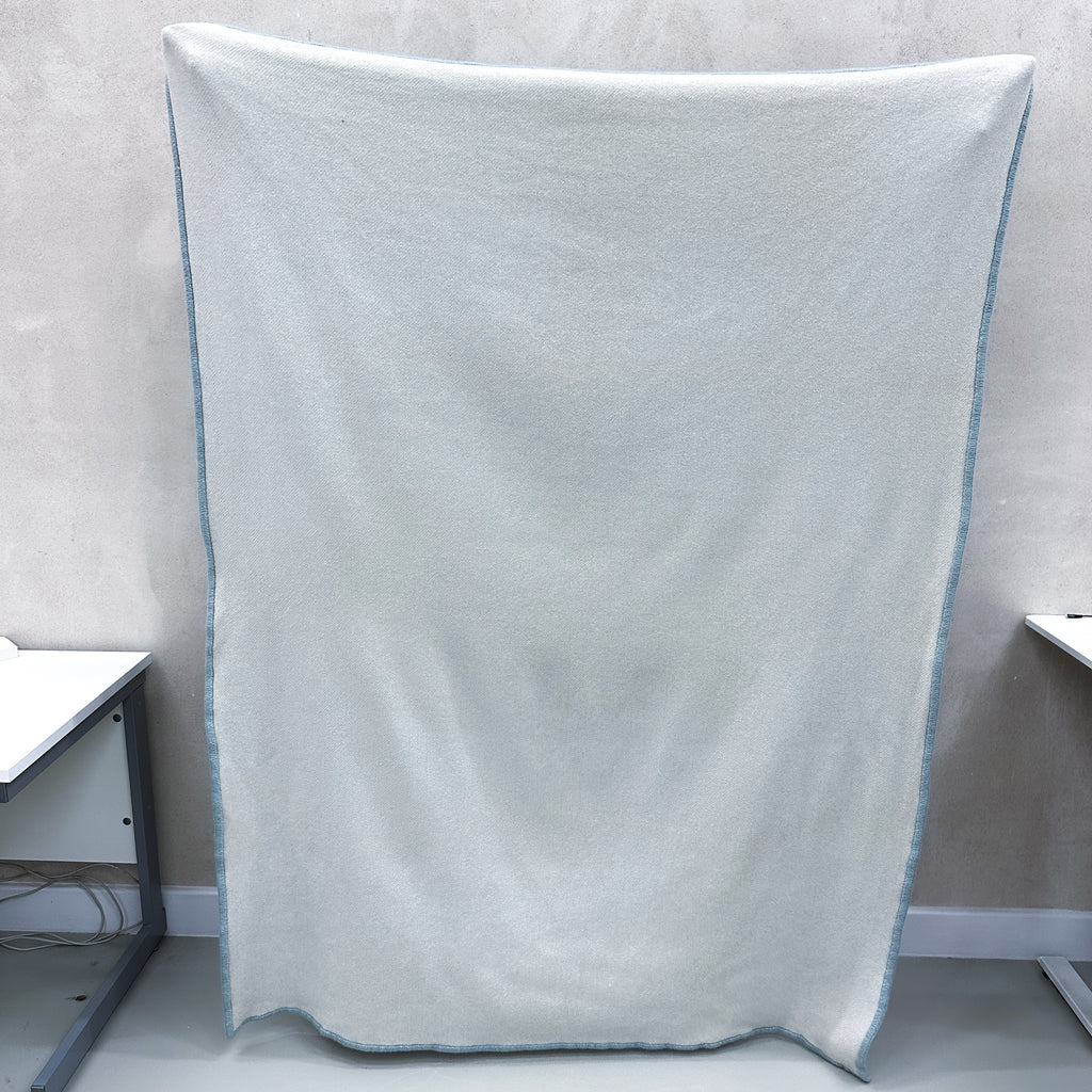 Duck Egg Blue and Cream Cashmere Blanket