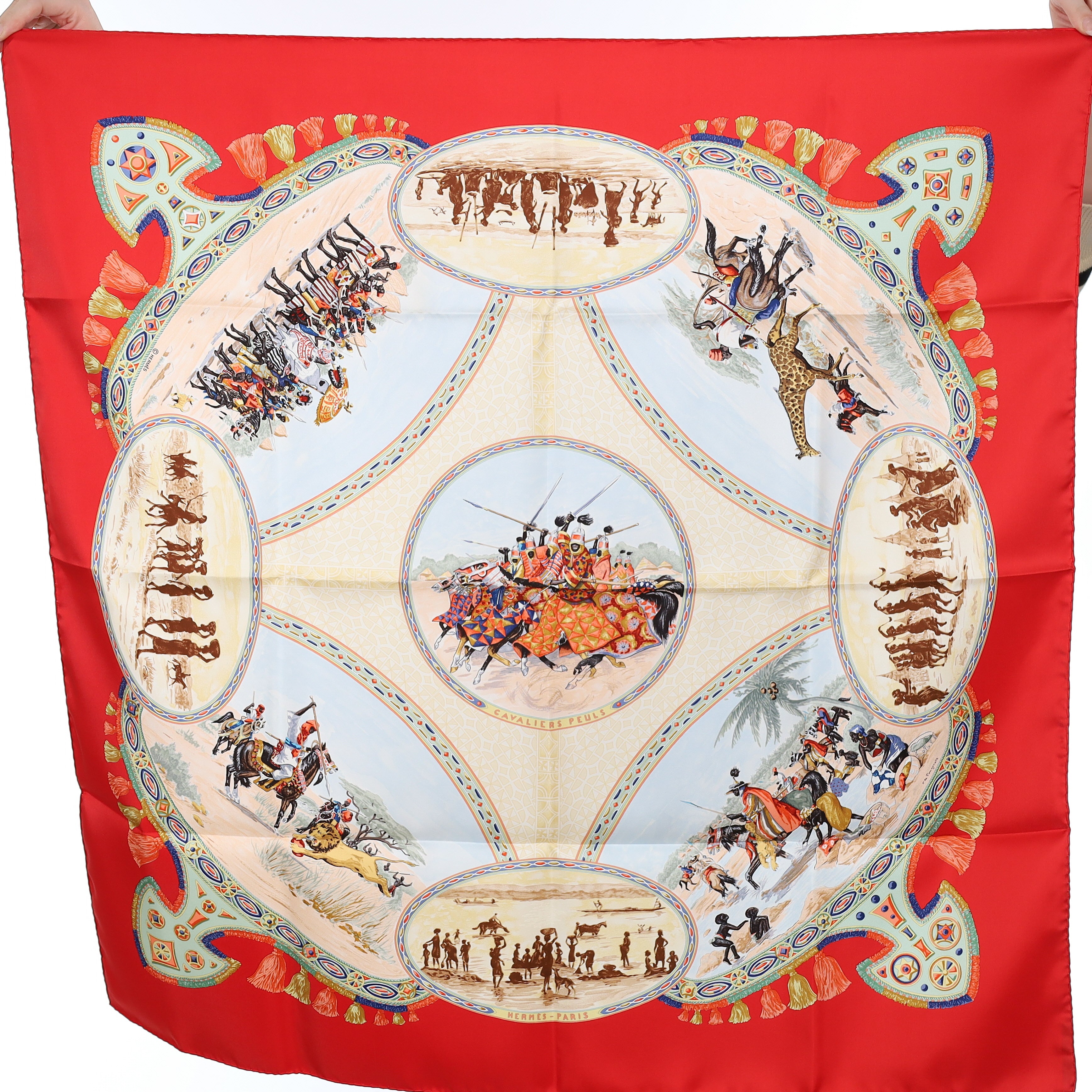 Brand New Boxed Hermès Cavaliers Peuls Silk Scarf