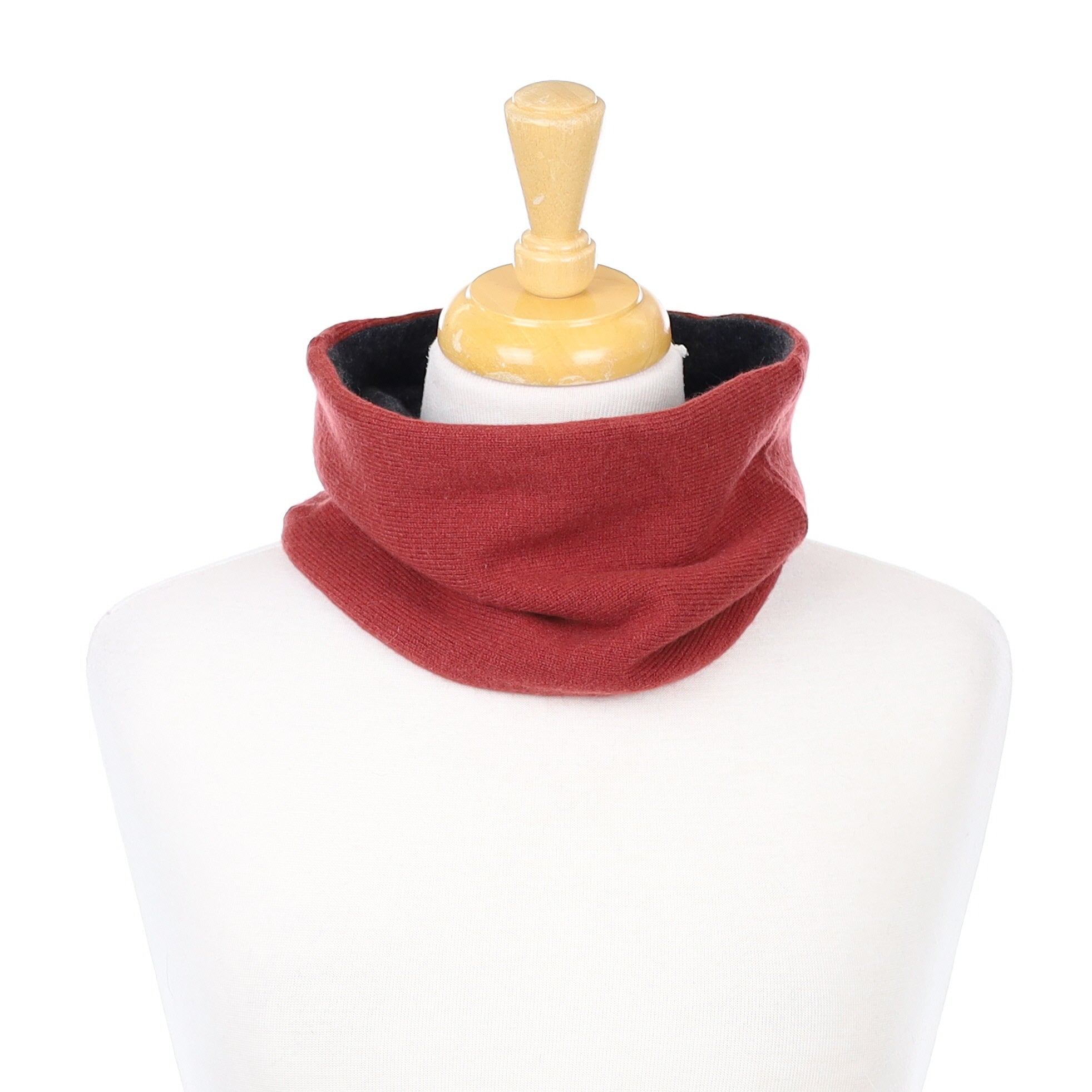 Rust Red and Charcoal Neck Warmer