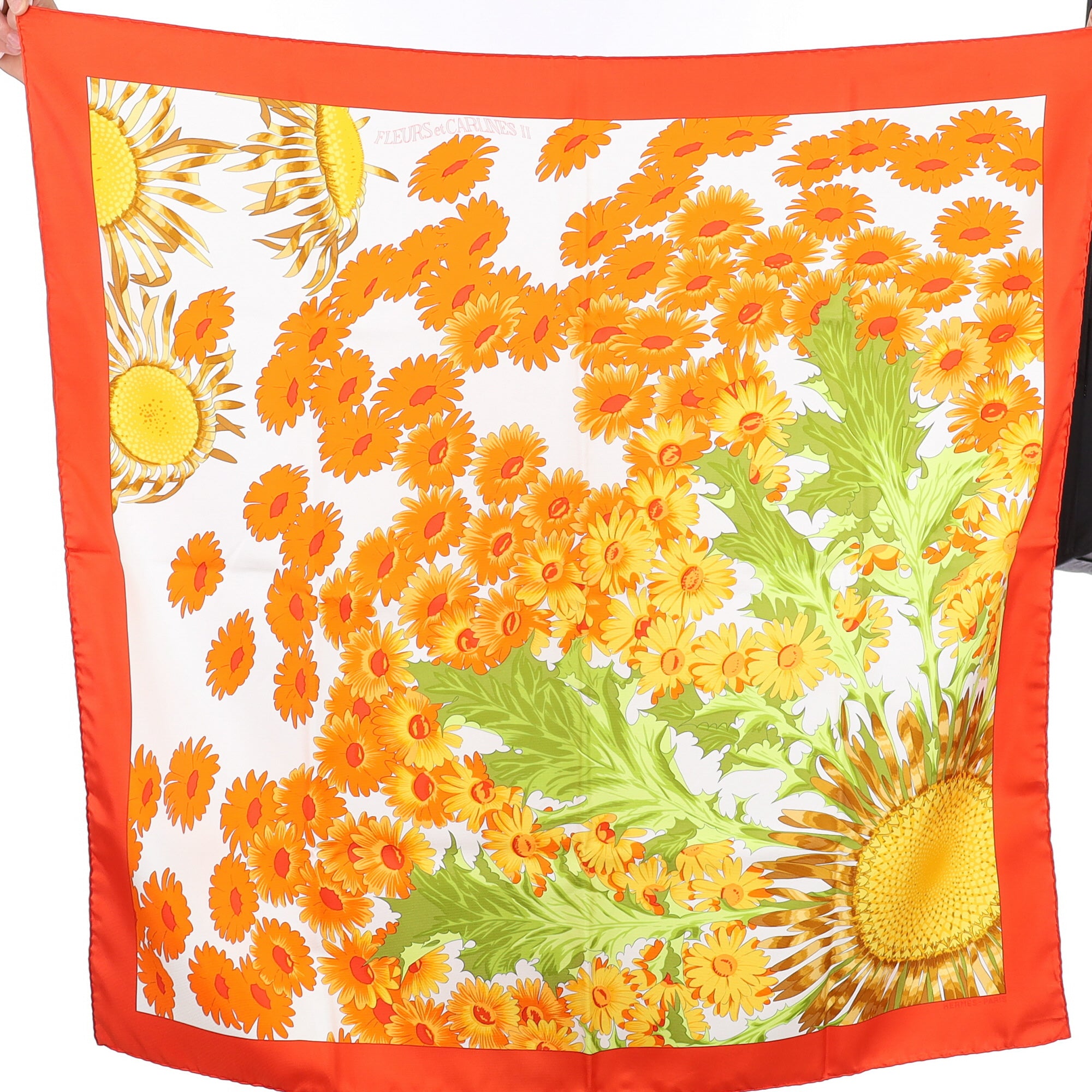 Brand New Boxed Hermès Fleurs et Carlines II Silk Scarf