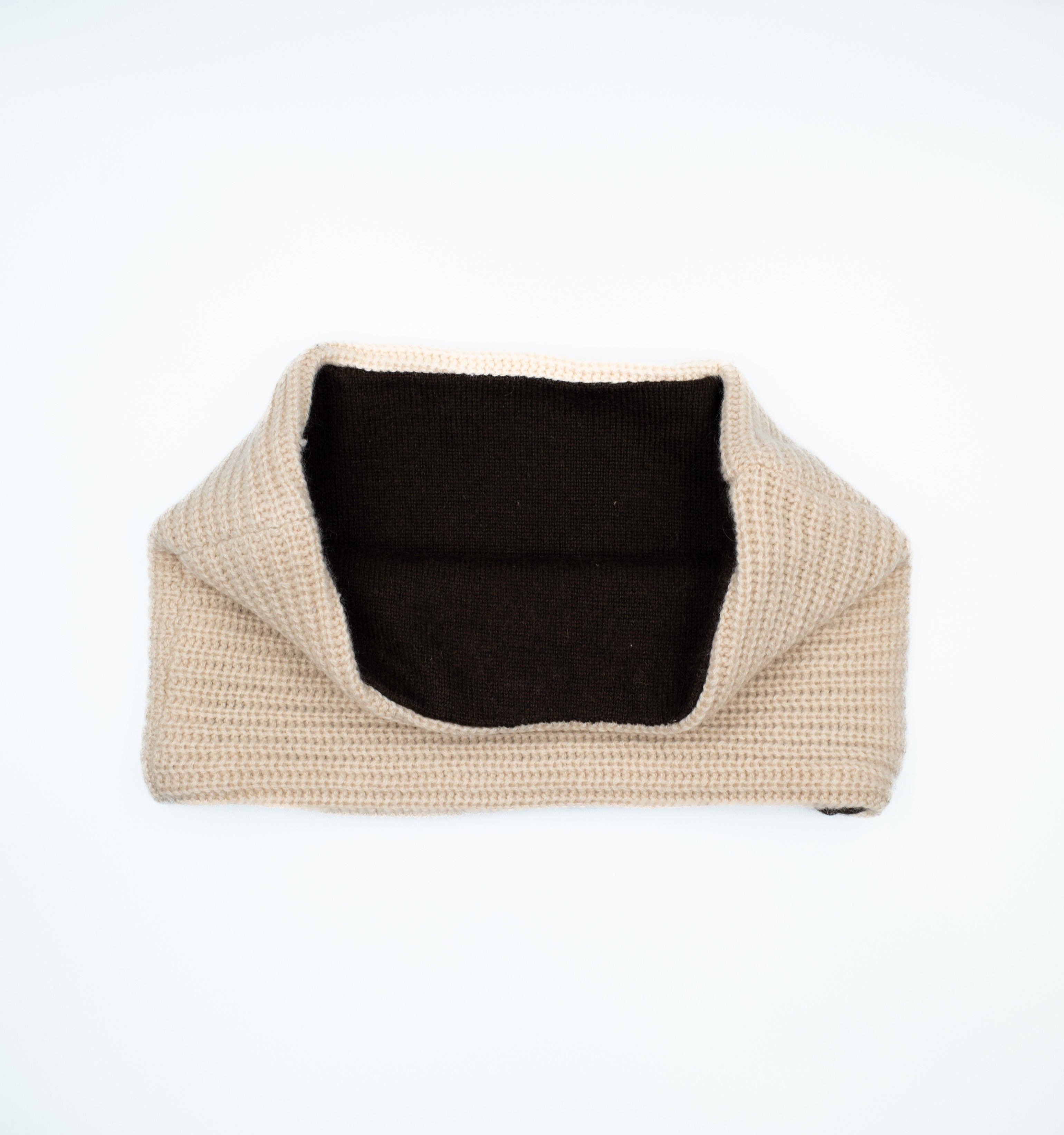 Chunky Pale Beige and Chocolate Brown Neck Warmer Warmer