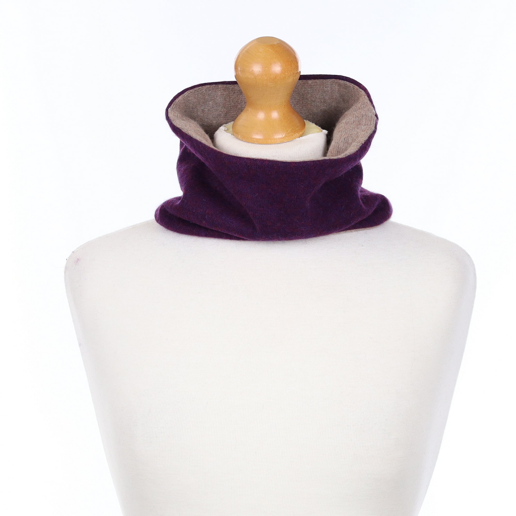 Grape Purple and Mink Neck Warmer