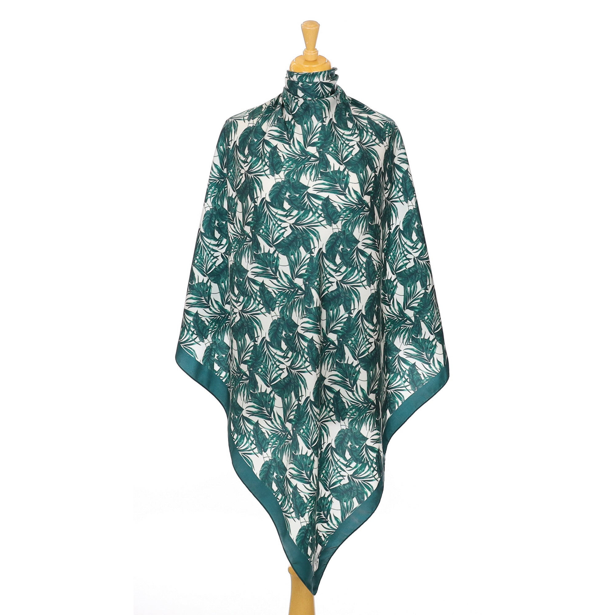 Reiss Green Botanical Silk Scarf