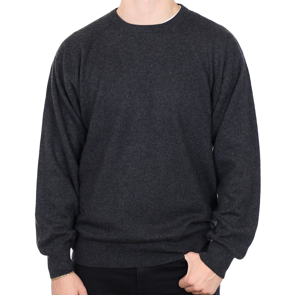 Men’s Graphite Grey Cashmere Crew Neck Jumper XXL