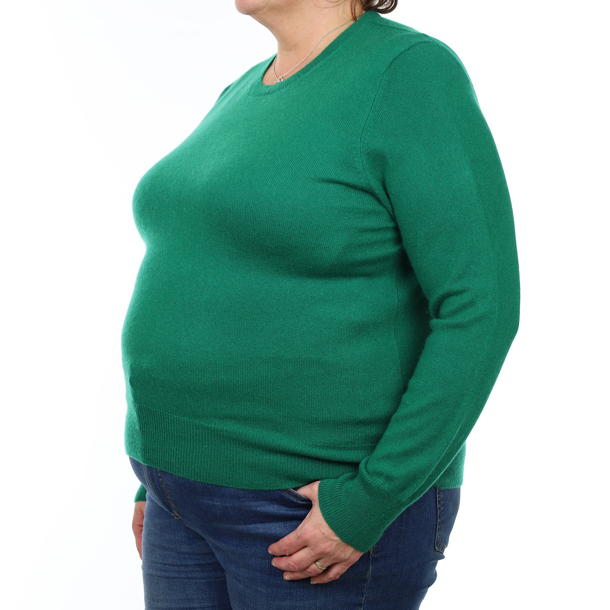 Emerald Green Cashmere Crew Neck Jumper XL