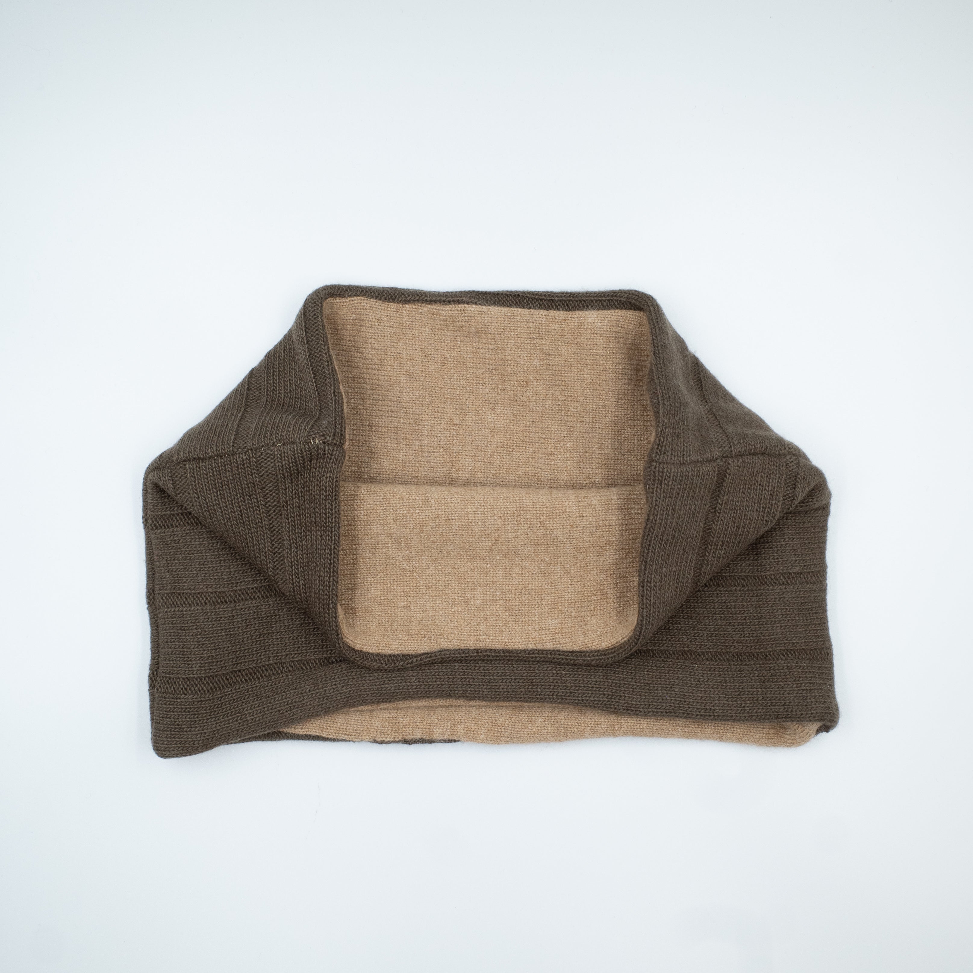 Men’s Chocolate Brown Wide Rib and Camel Neck Warmer