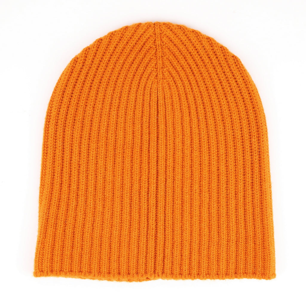 Begg & Co Scottish Burnt Orange Luxury Chunky Cashmere Beanie Hat