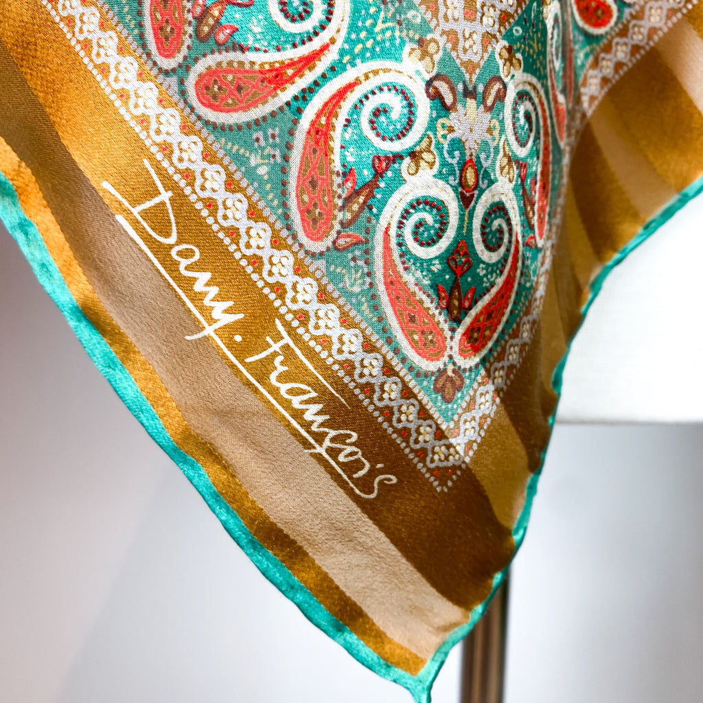 Paisley Squared Ostinelli Vintage Silk Scarf