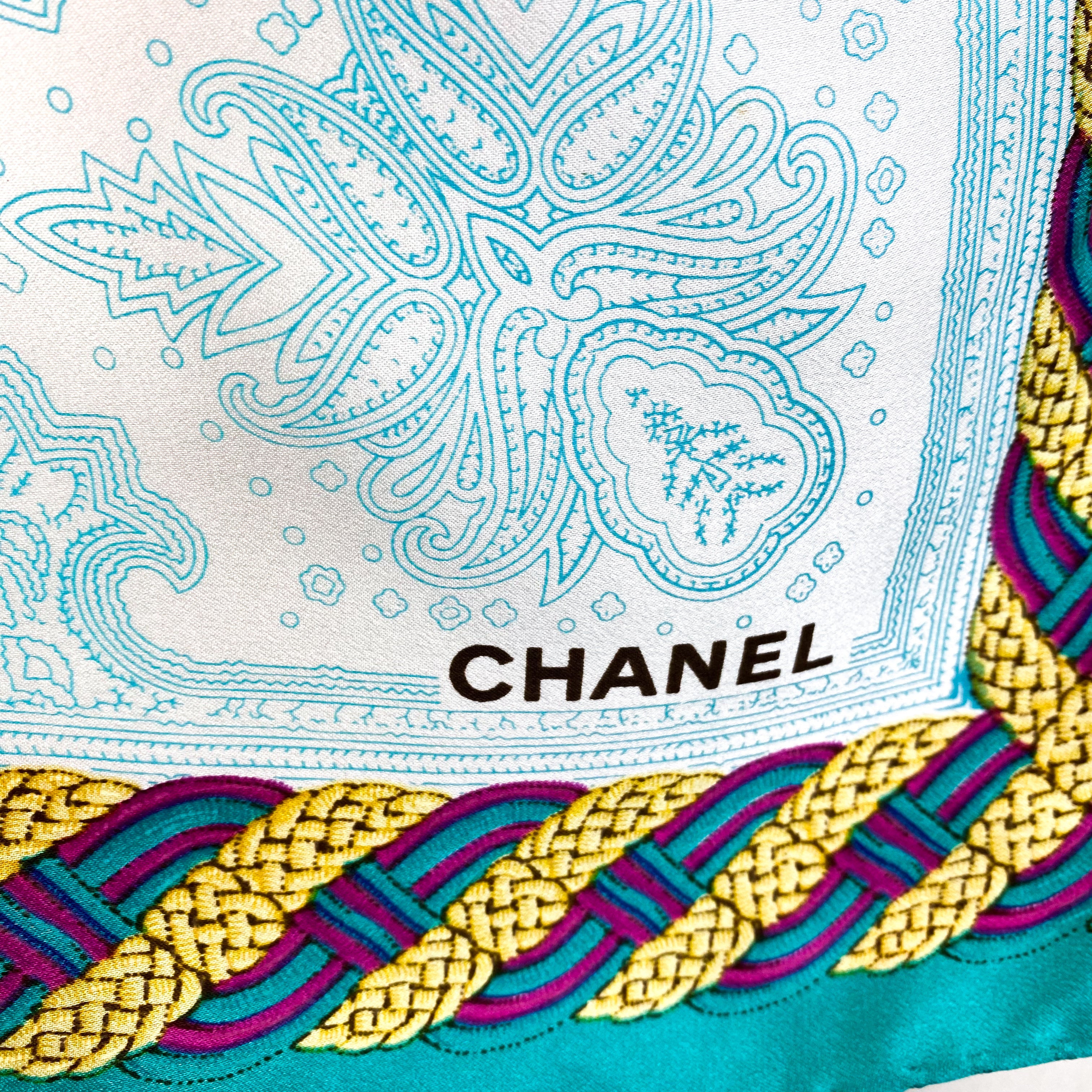 Stunning Chanel Designer Silk Scarf
