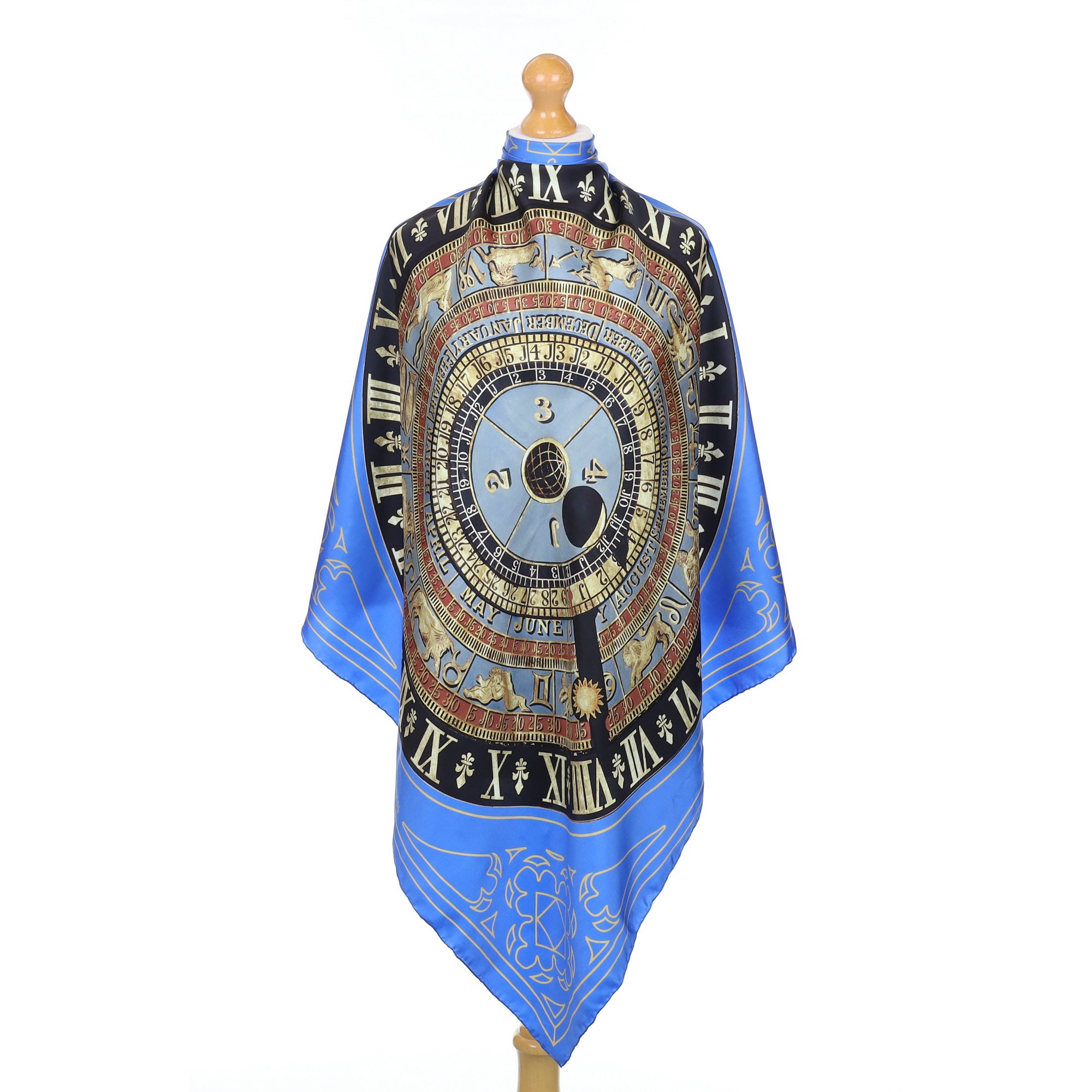 Halcyon Days Blue Astrology Silk Scarf